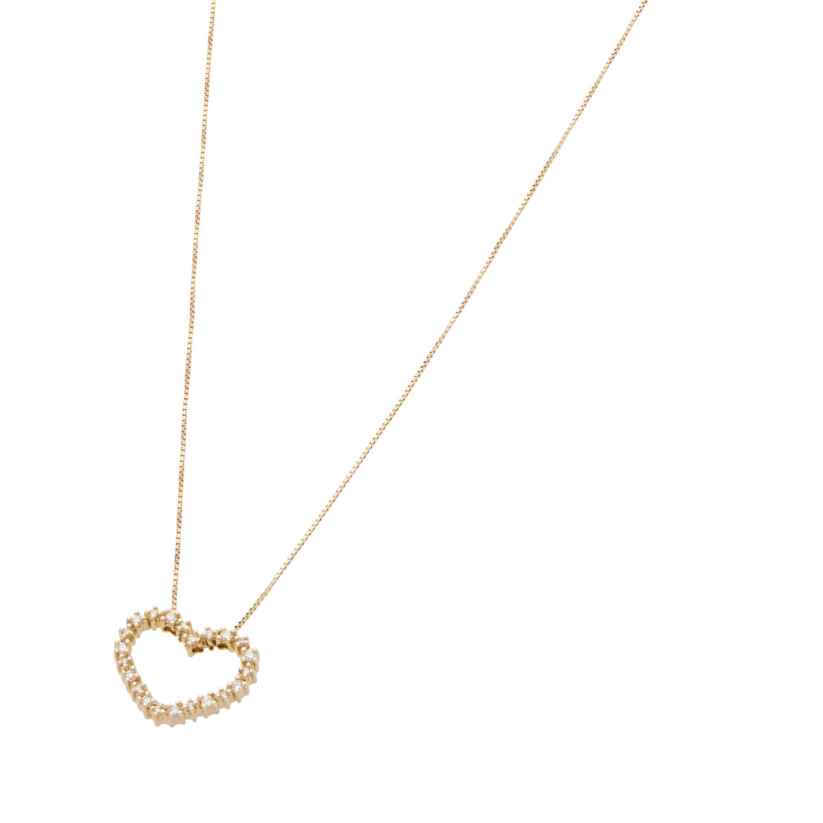 Catenina con ciondolo cuore in oro rosa e diamanti miluna-1