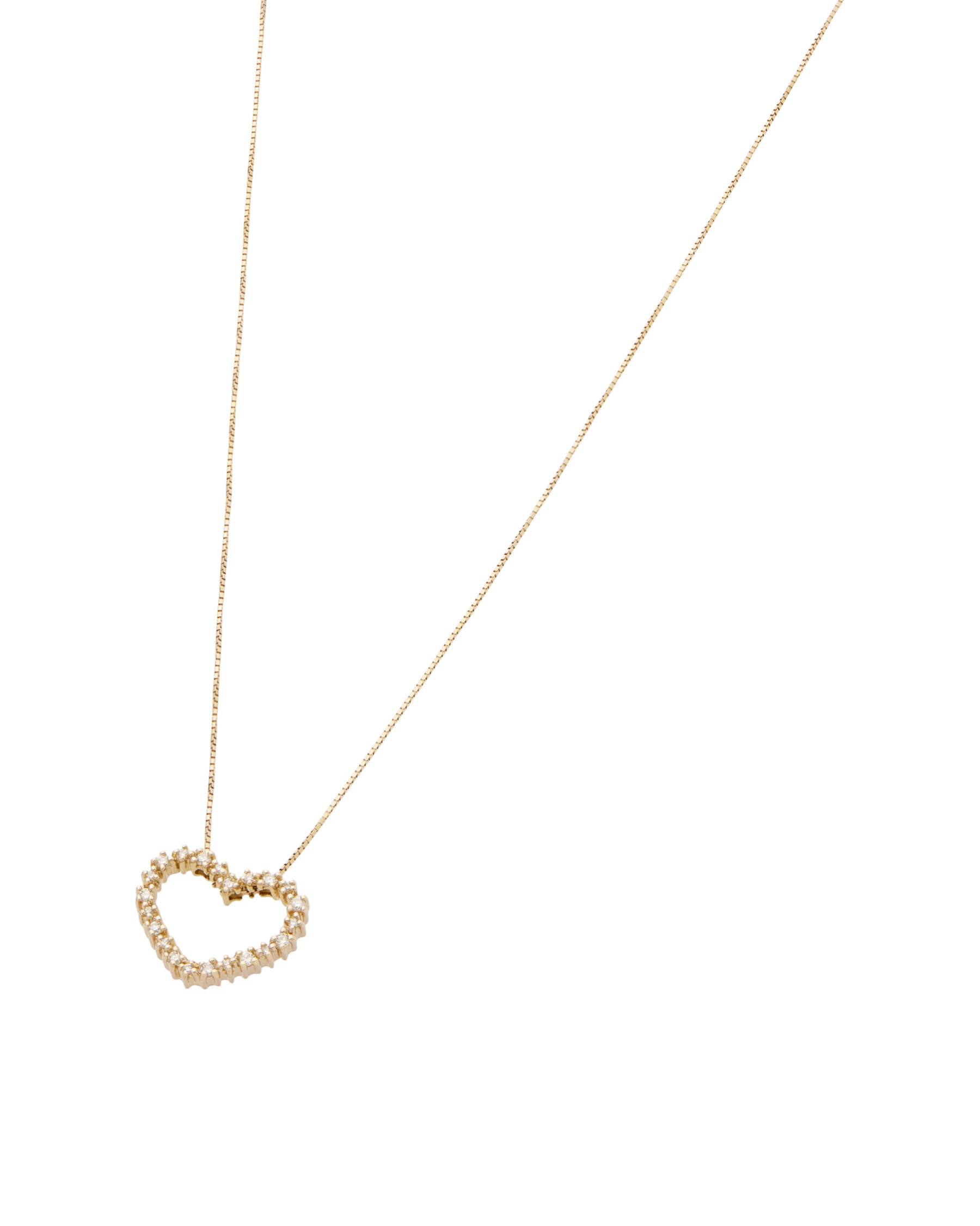 Catenina con ciondolo cuore in oro rosa e diamanti miluna-1