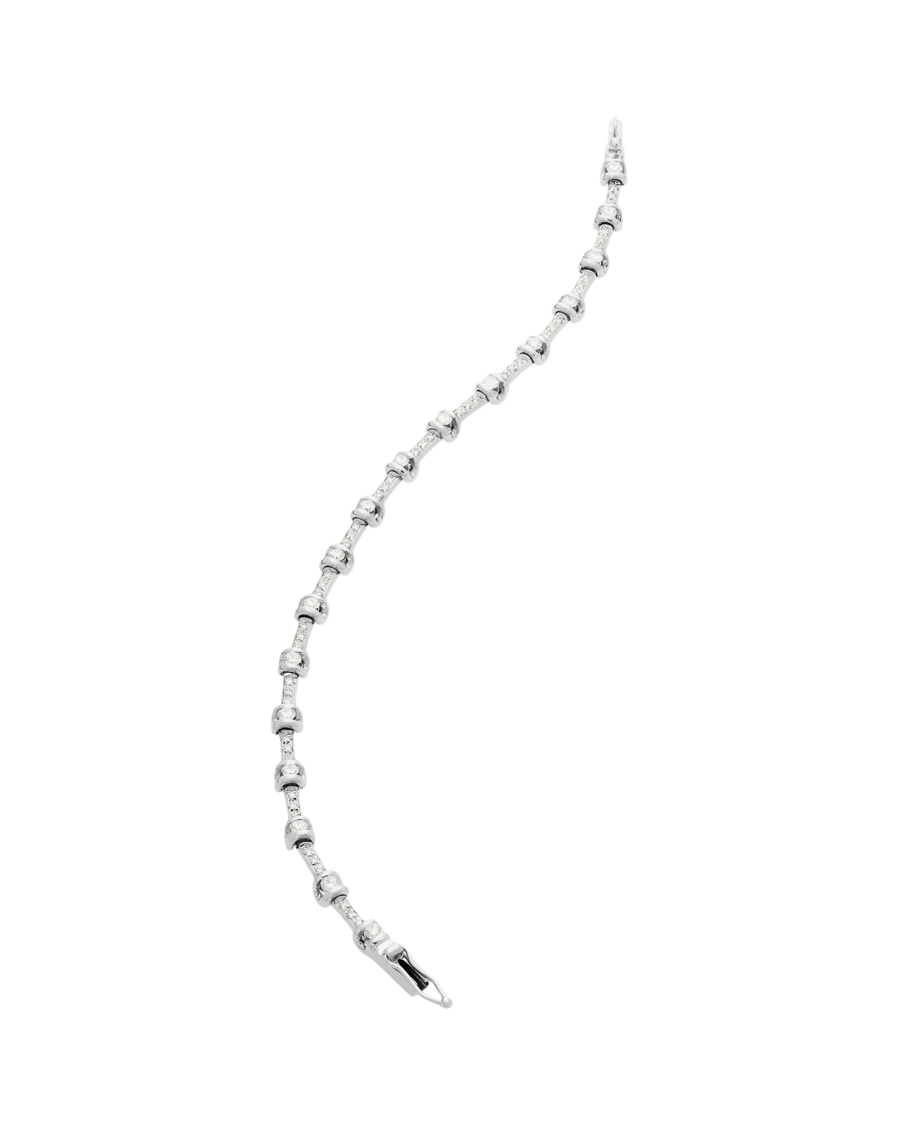 Bracciale tennis modulare oro bianco e diamanti-2