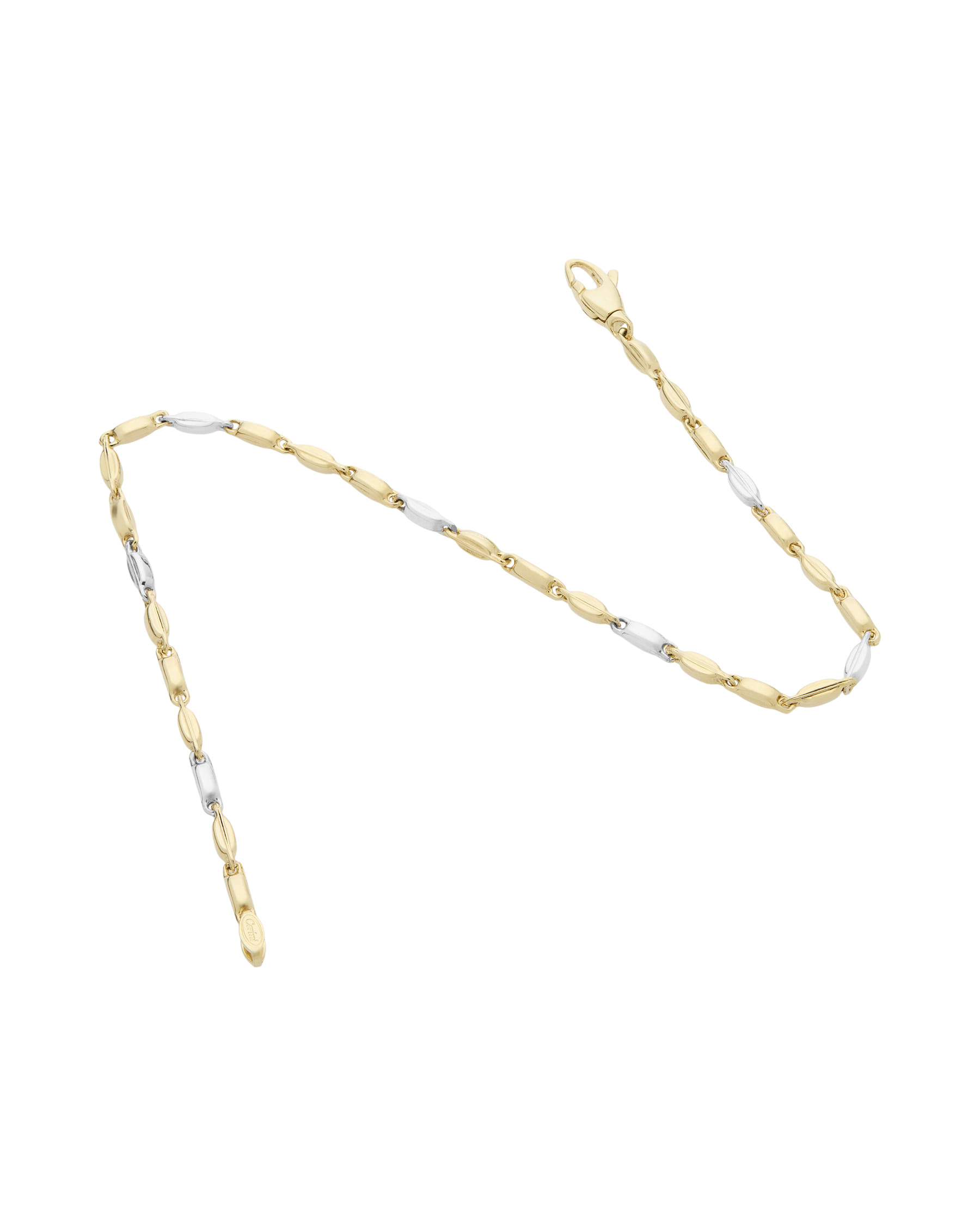 Bracciale chicchi di riso in oro giallo e bianco-2