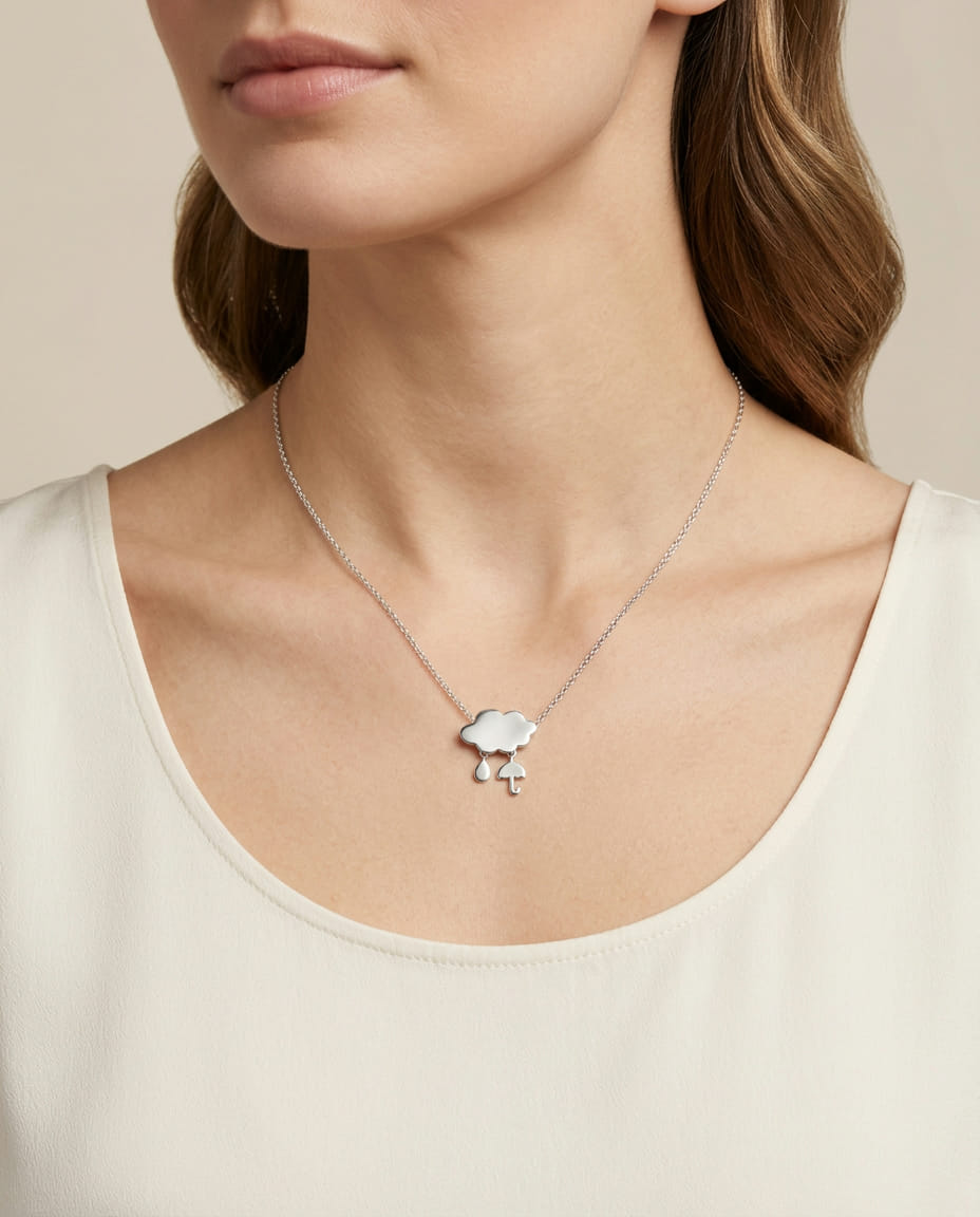 Collana con ciondolo nuvola in argento 925-3