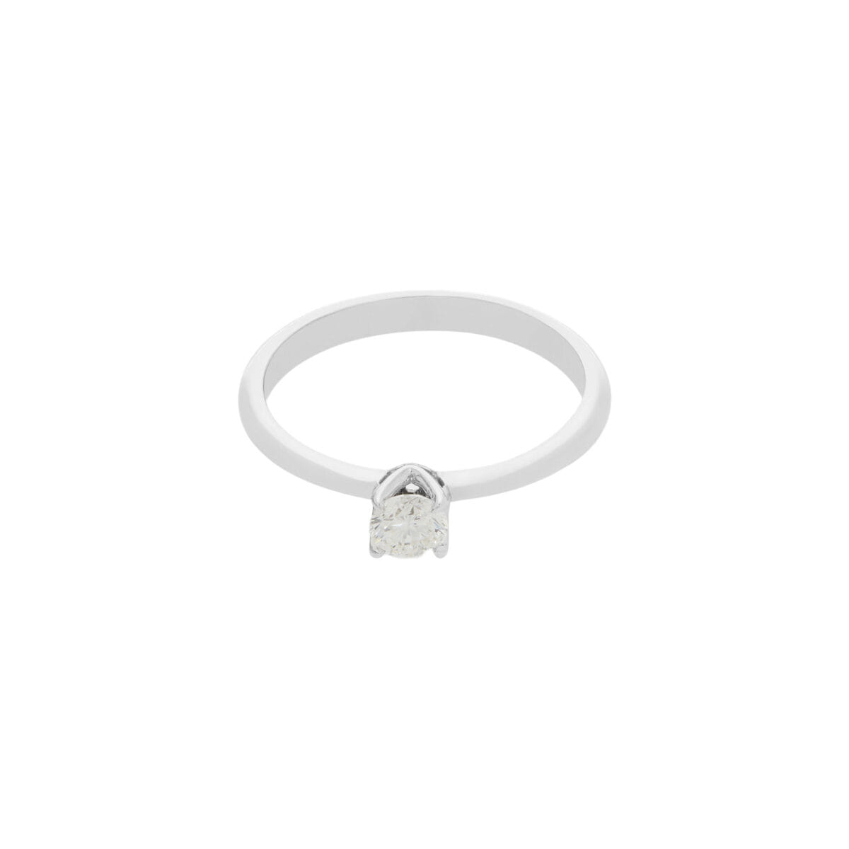 Anello solitario in oro bianco 18kt con diamante 0,28 ct-1