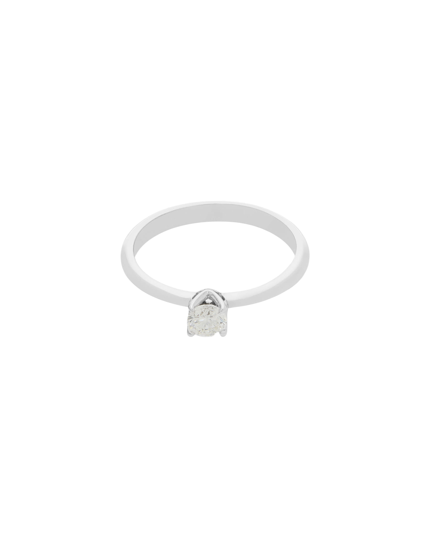 Anello solitario in oro bianco 18kt con diamante 0,28 ct-1