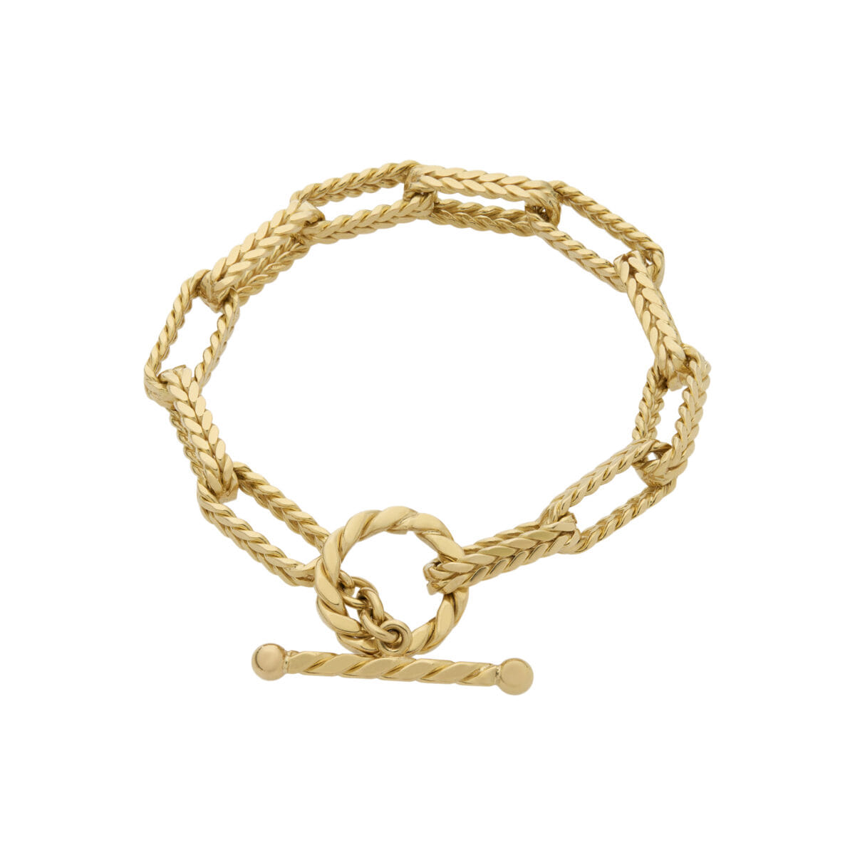 Bracciale marchisio napoleone con maglia a catena ovale intrecciata in oro giallo 18kt-1