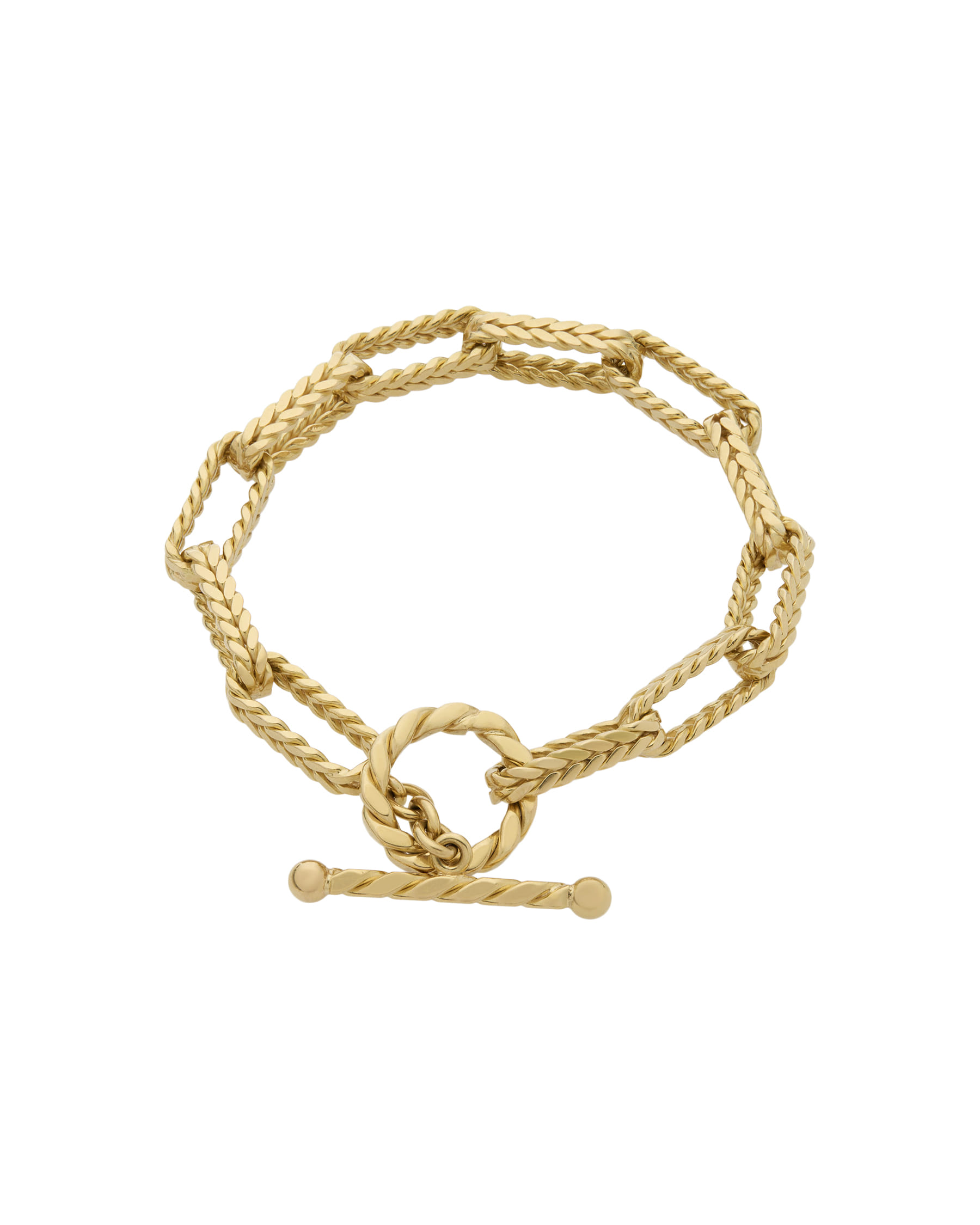 Bracciale marchisio napoleone con maglia a catena ovale intrecciata in oro giallo 18kt-1