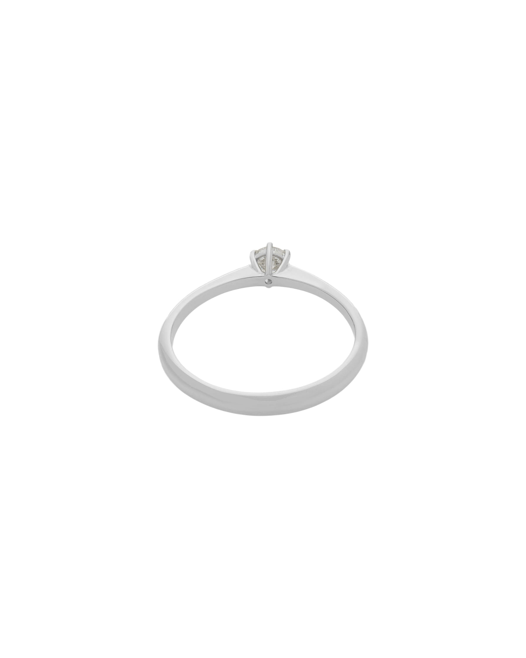 Anello solitario in oro bianco con diamante 0,14 ct-3