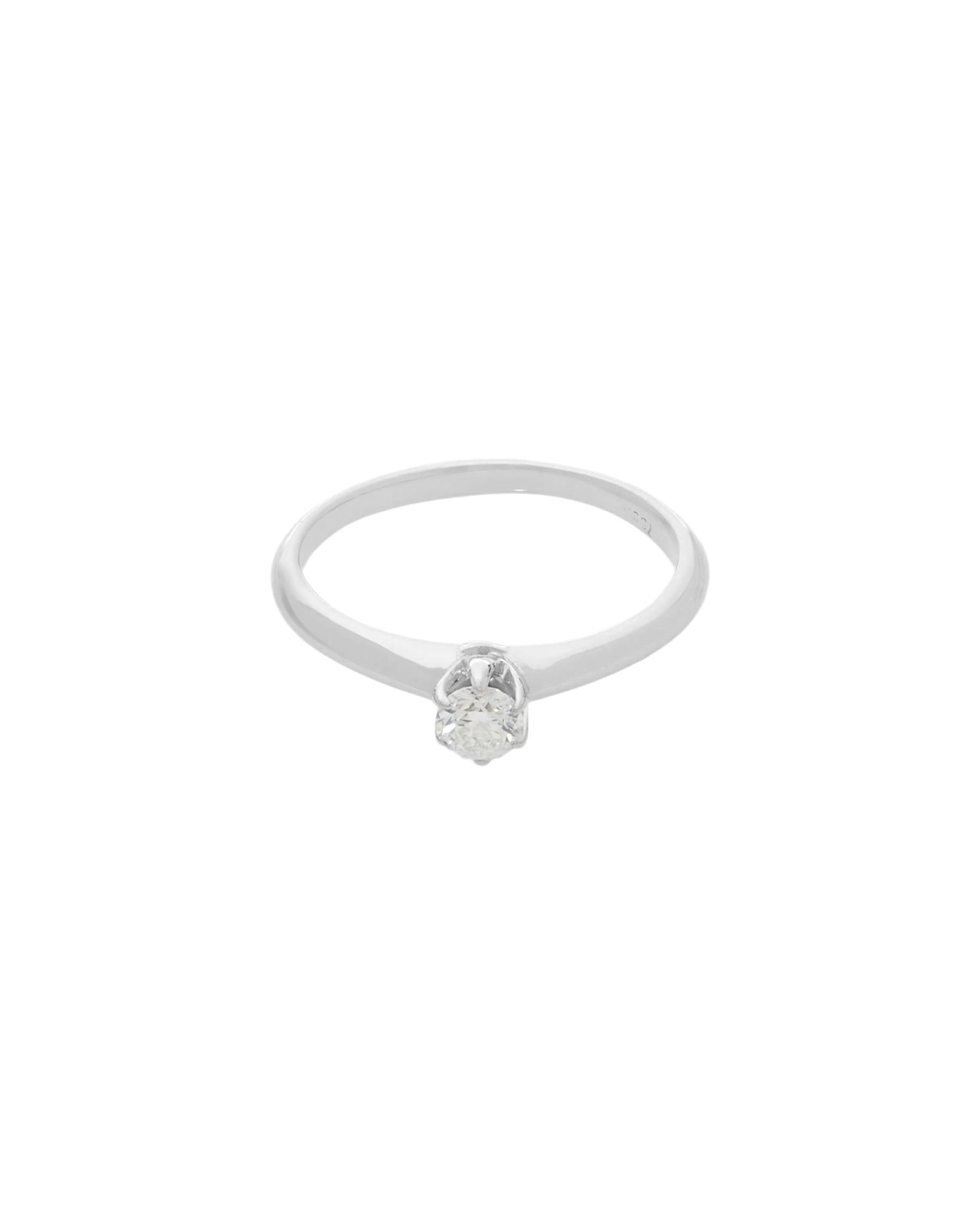 Anello solitario oro bianco con diamante 0,20 ct-1