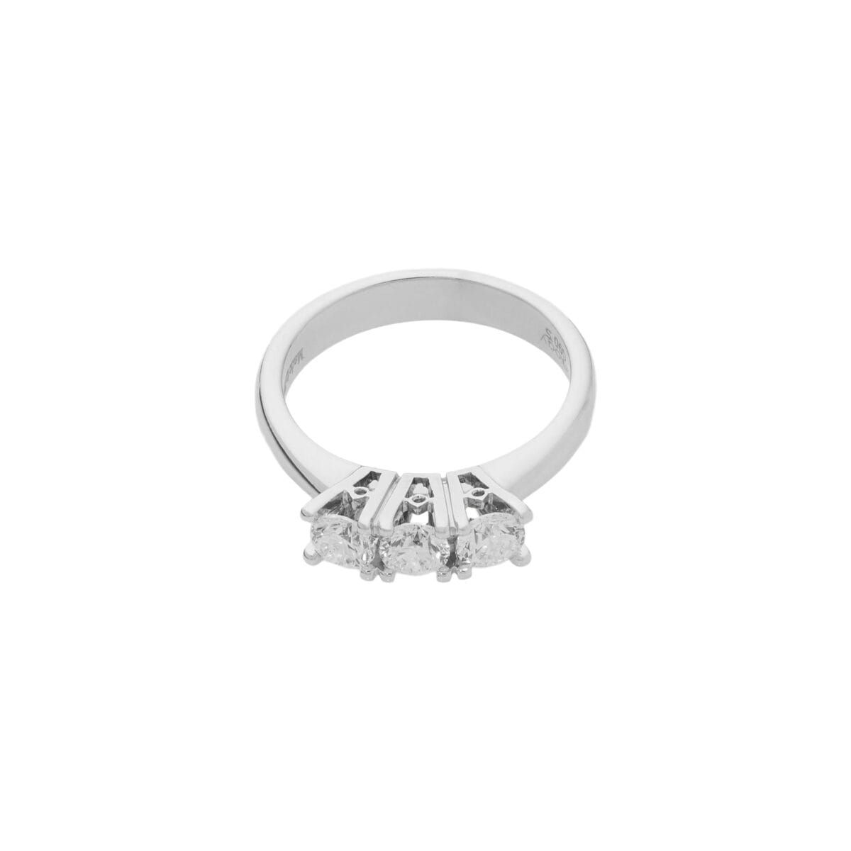 Anello trilogy in oro bianco con diamanti 0,75 ct-1