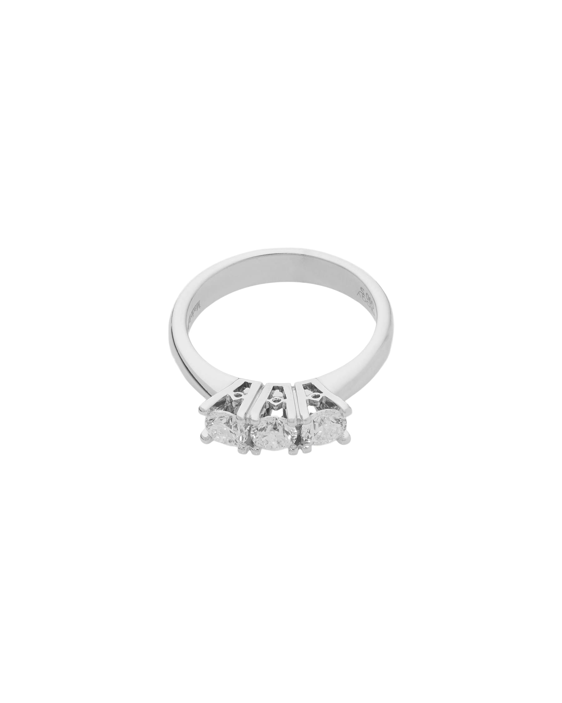 Anello trilogy in oro bianco con diamanti 0,75 ct-1