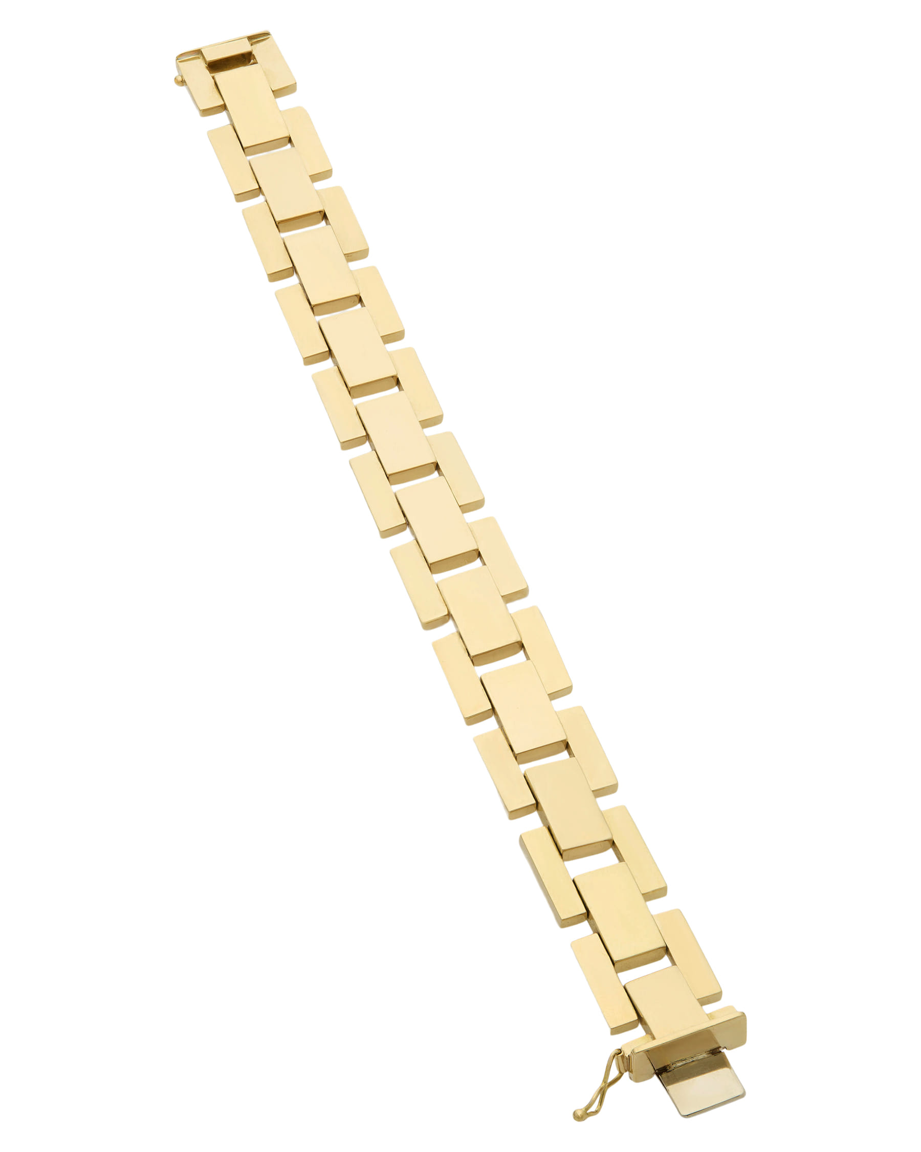 Bracciale bulgari maglia tank in oro giallo-3