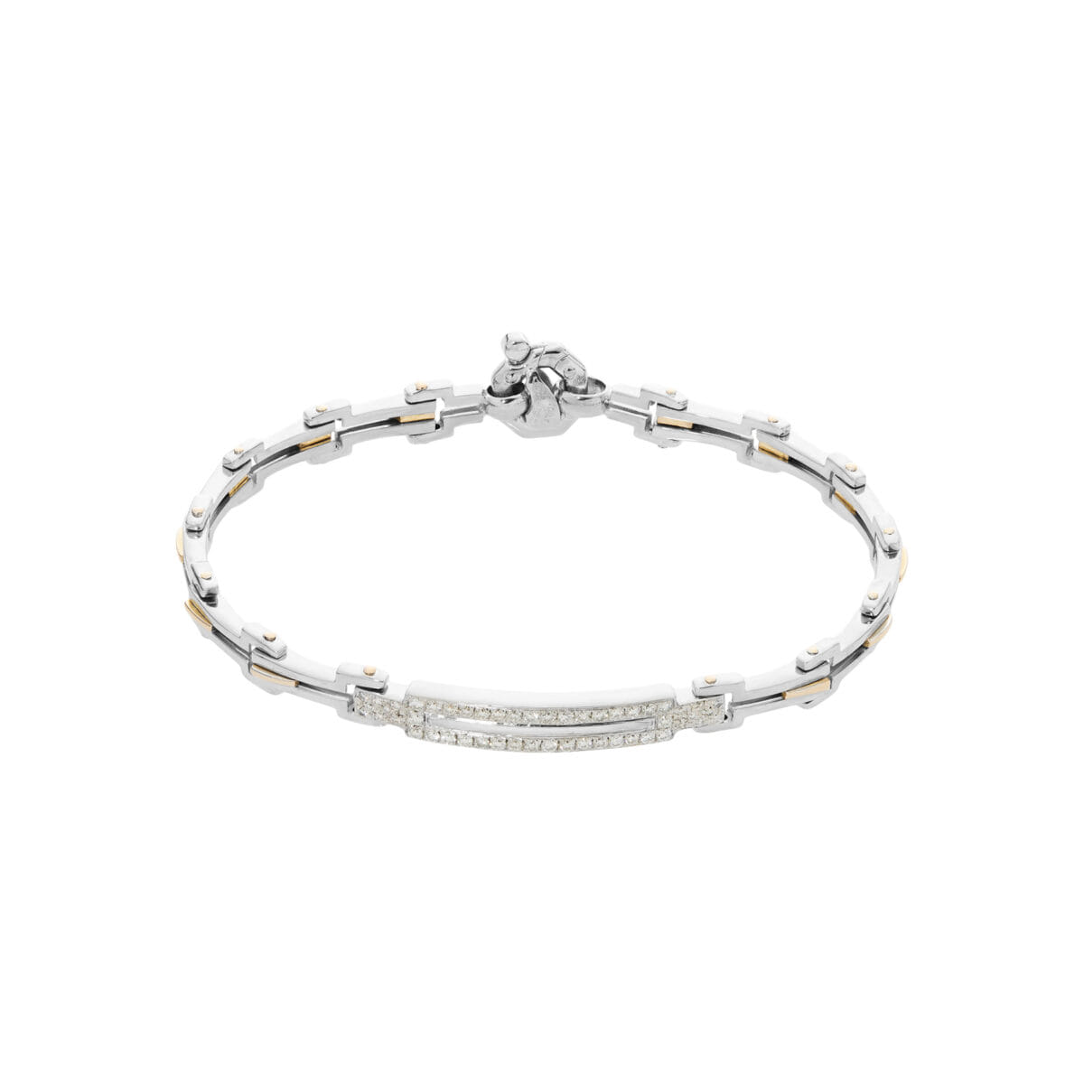 Bracciale barakà in oro bianco e rosa con diamanti-1