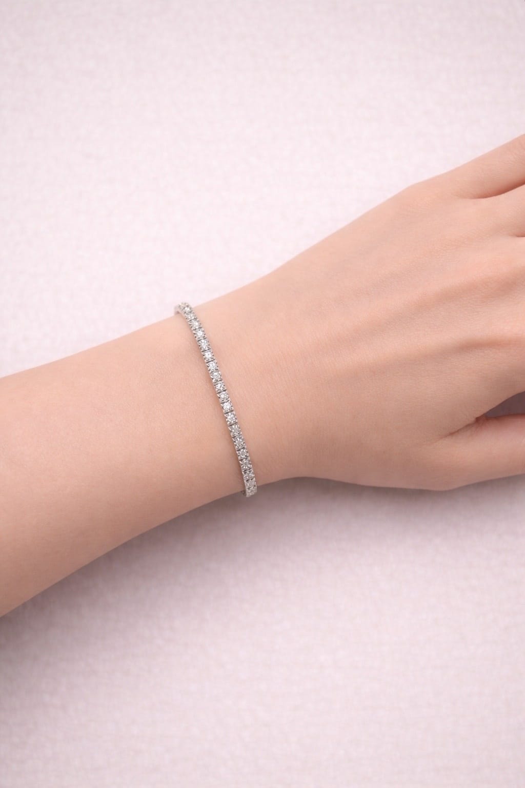 Bracciale tennis illusion oro bianco e diamanti-3