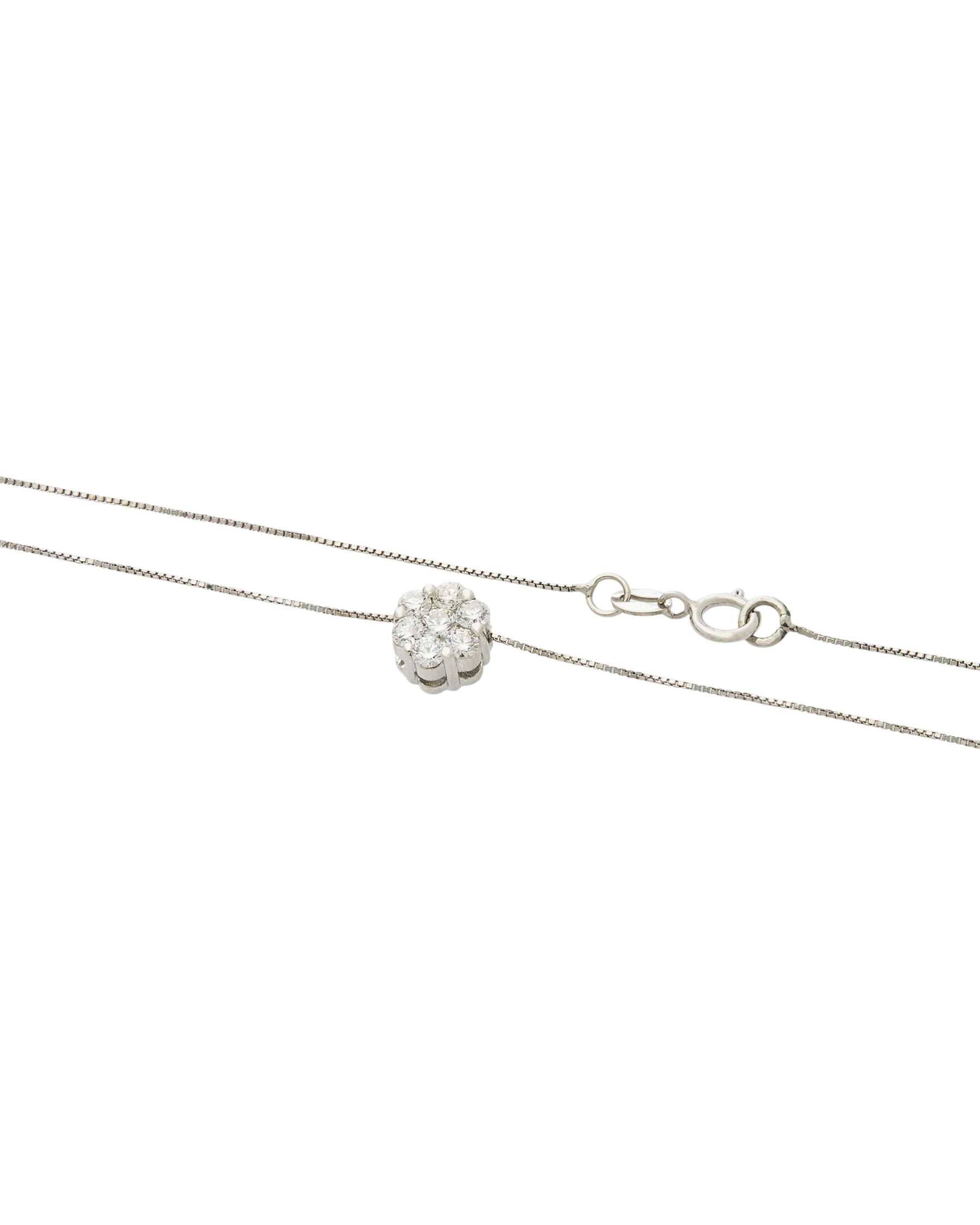 Catenina magic fiore in oro bianco con diamanti-2