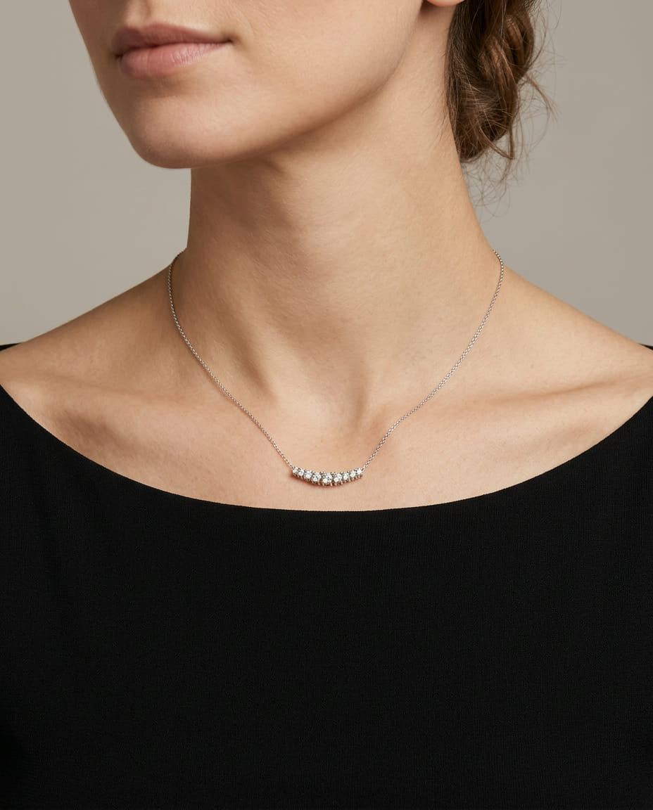 Collana bliss con ciondolo smile in oro bianco e diamanti-3