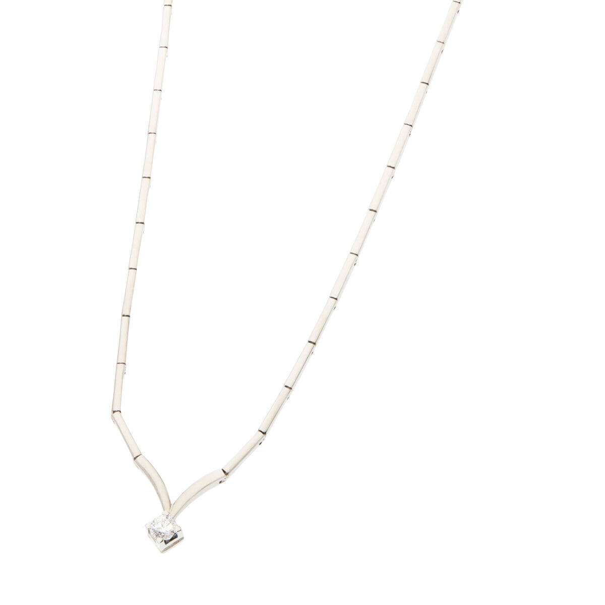 Collana punto luce in oro bianco con diamante 0,27 ct-1