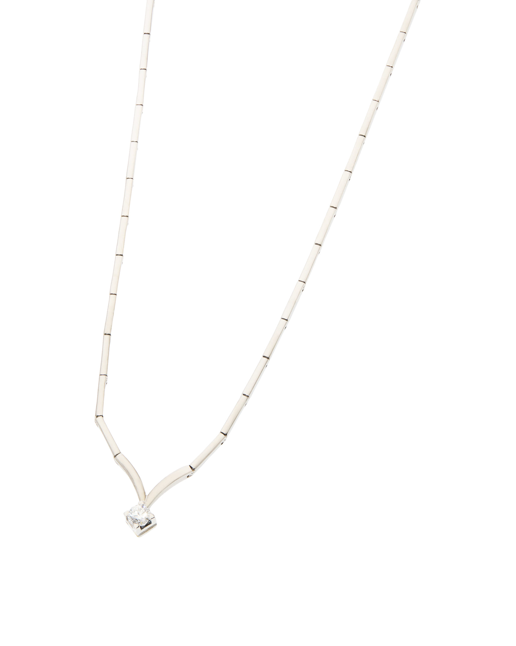 Collana punto luce in oro bianco con diamante 0,27 ct-1