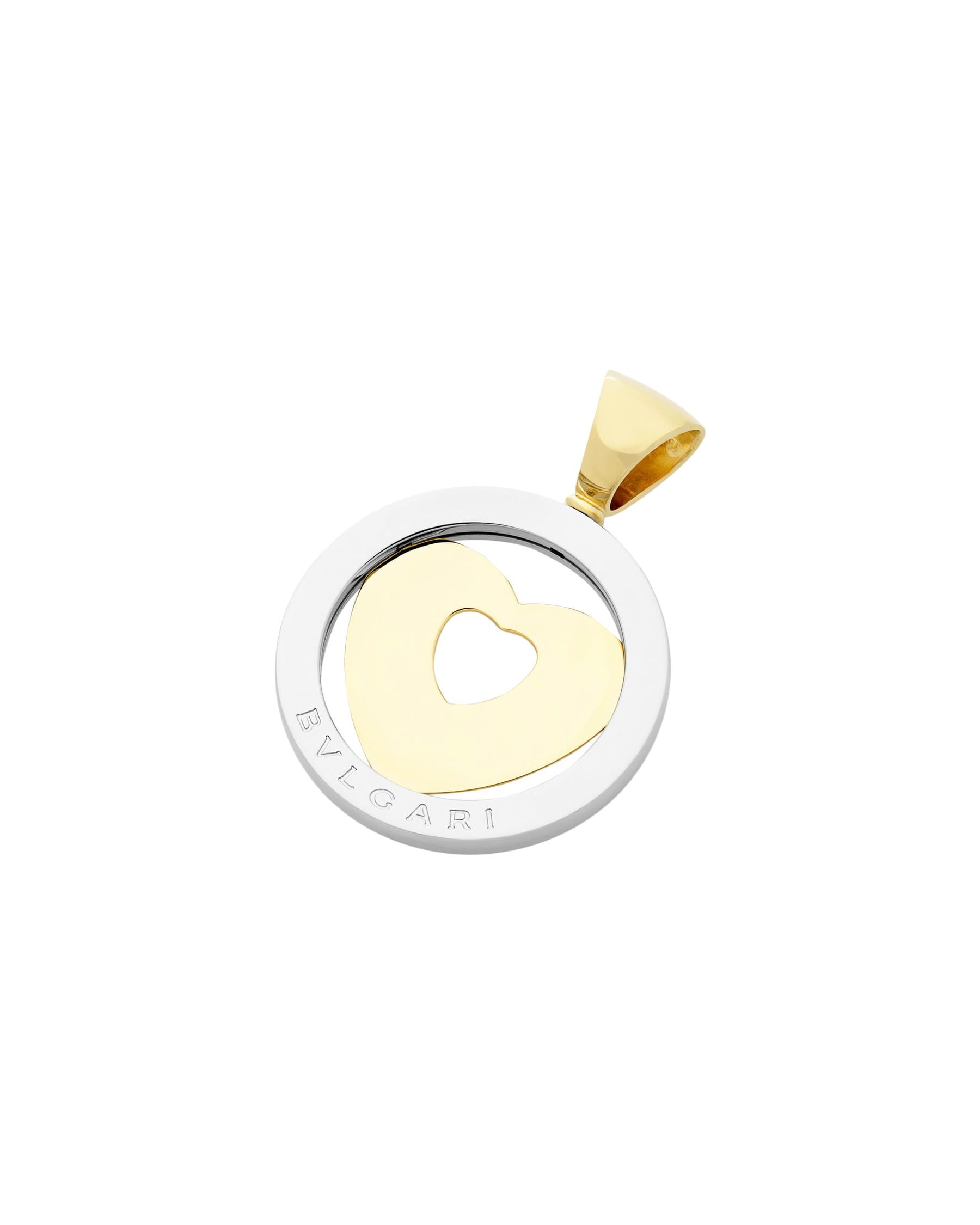 Ciondolo cuore bulgari oro giallo e acciaio-2