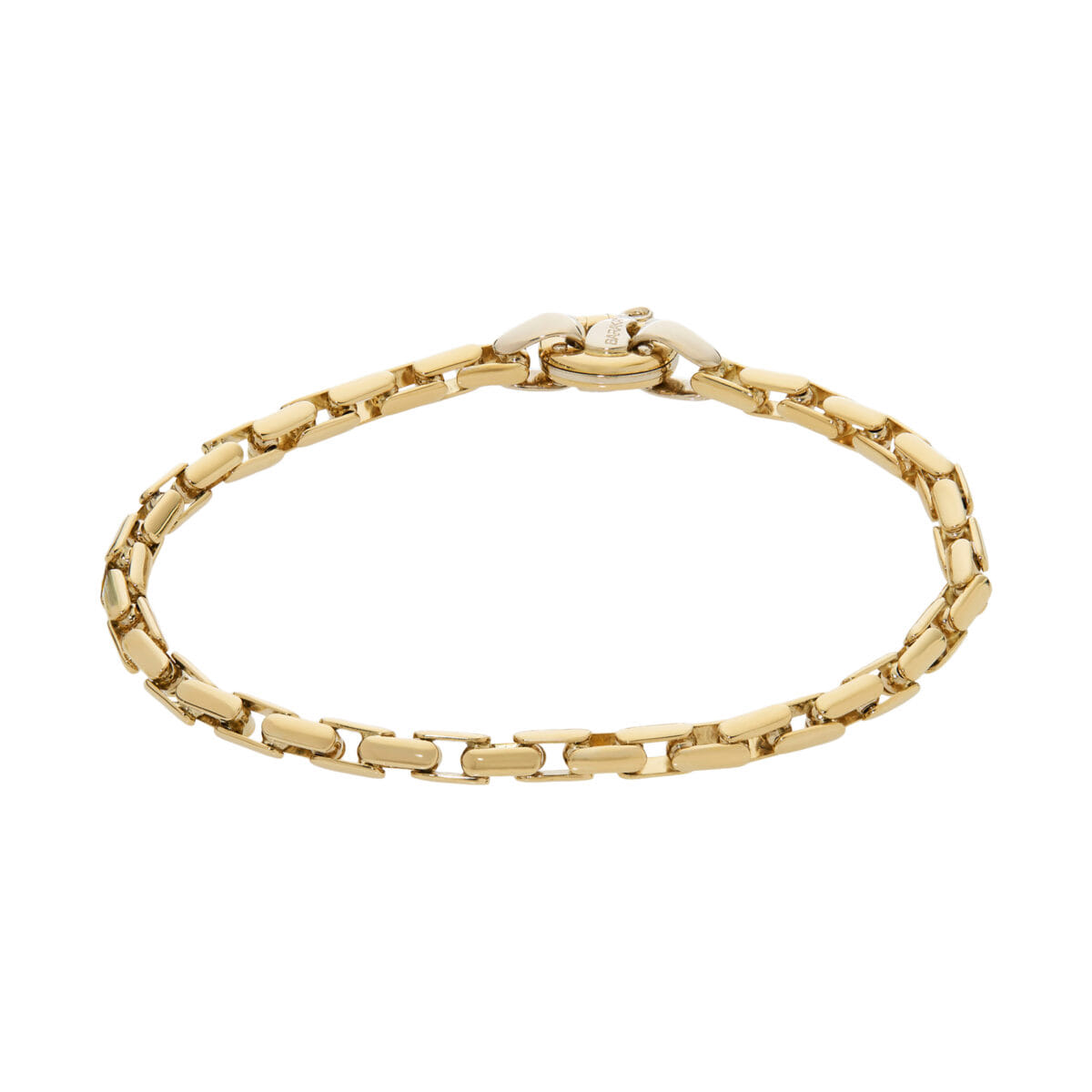 Bracciale barakà maglia catena rettangolare in oro giallo-1