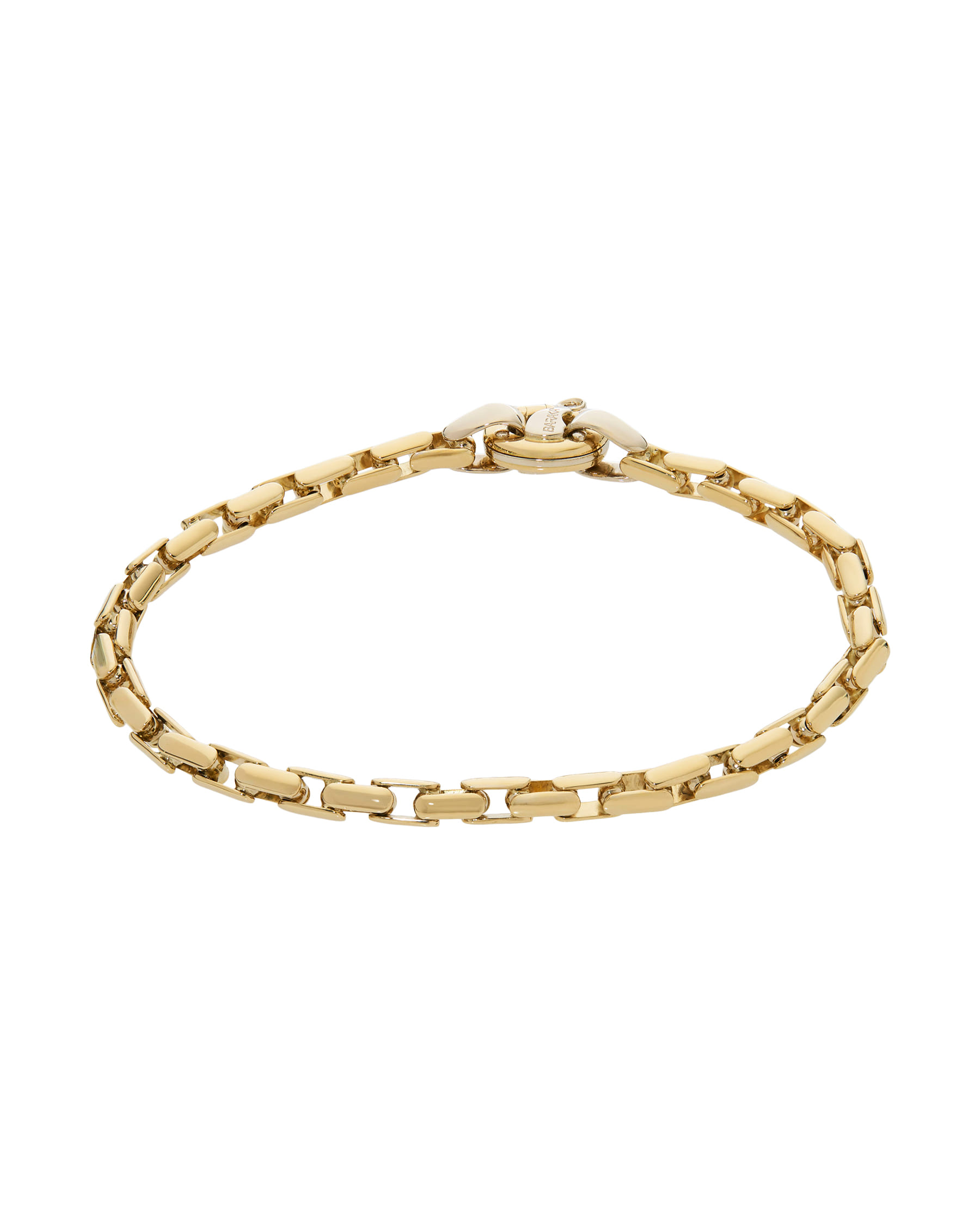 Bracciale barakà maglia catena rettangolare in oro giallo-1