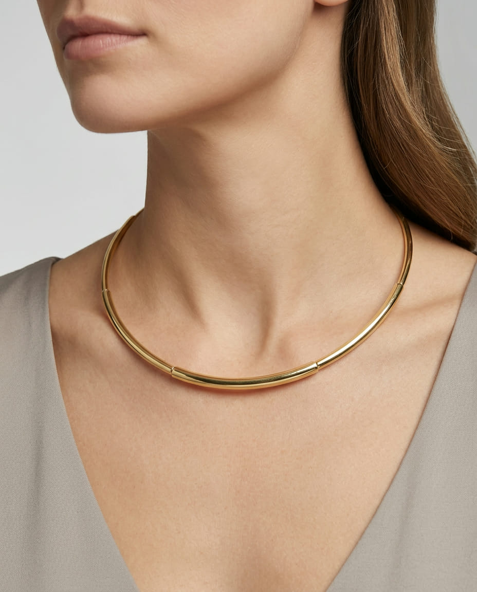 Girocollo filo d’oro rigido in oro giallo 18 kt-3