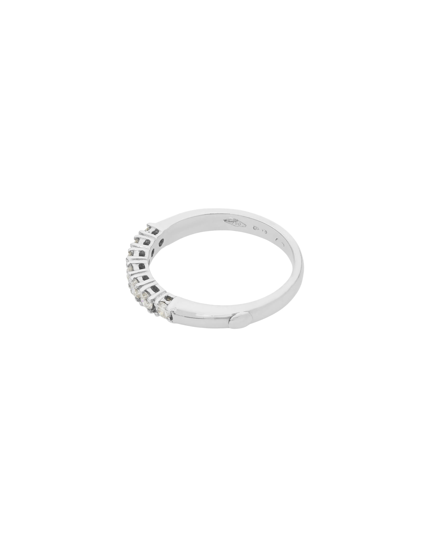Veretta in oro bianco e 7 diamanti 0,42 ct tot-2