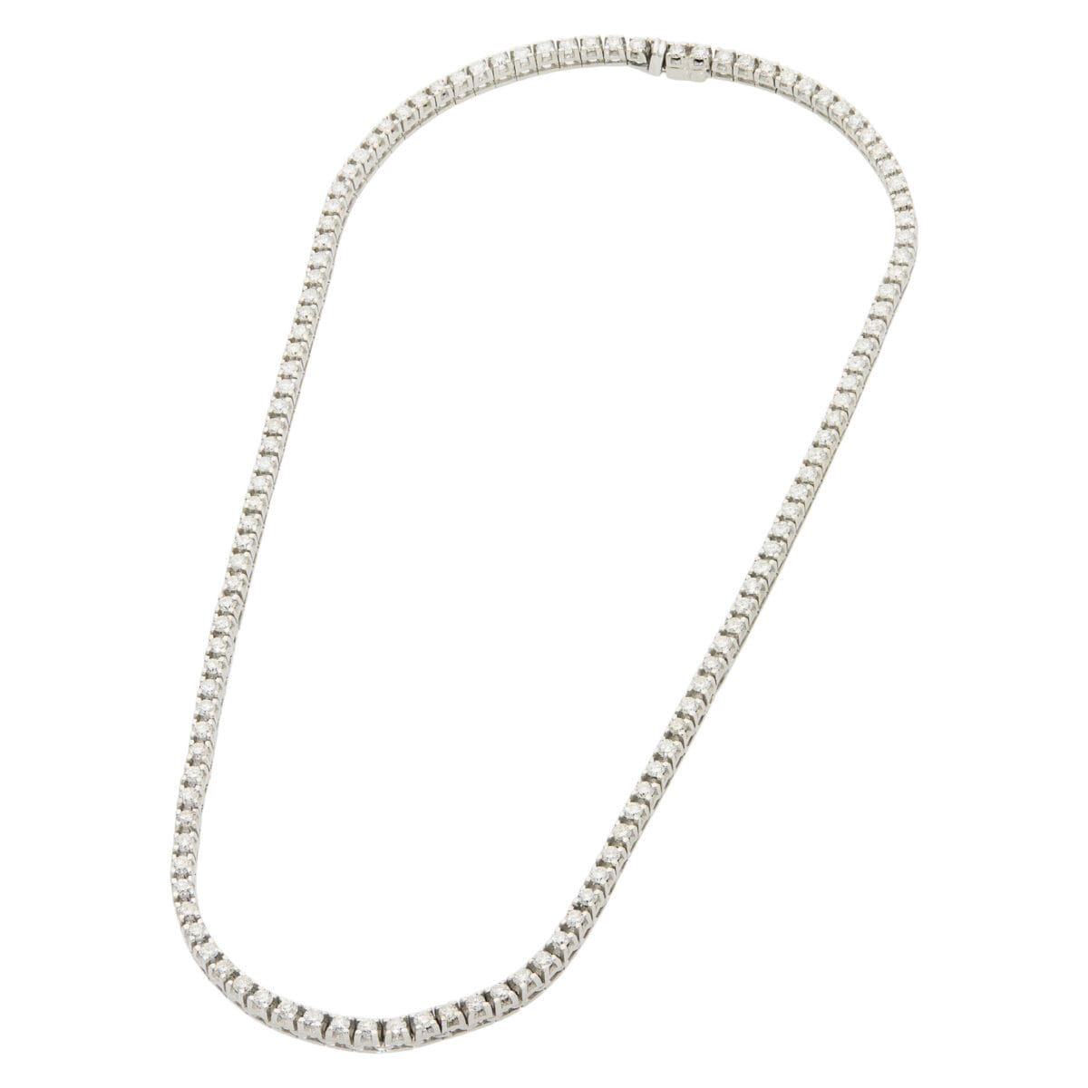 Collana tennis oro bianco e diamanti-1