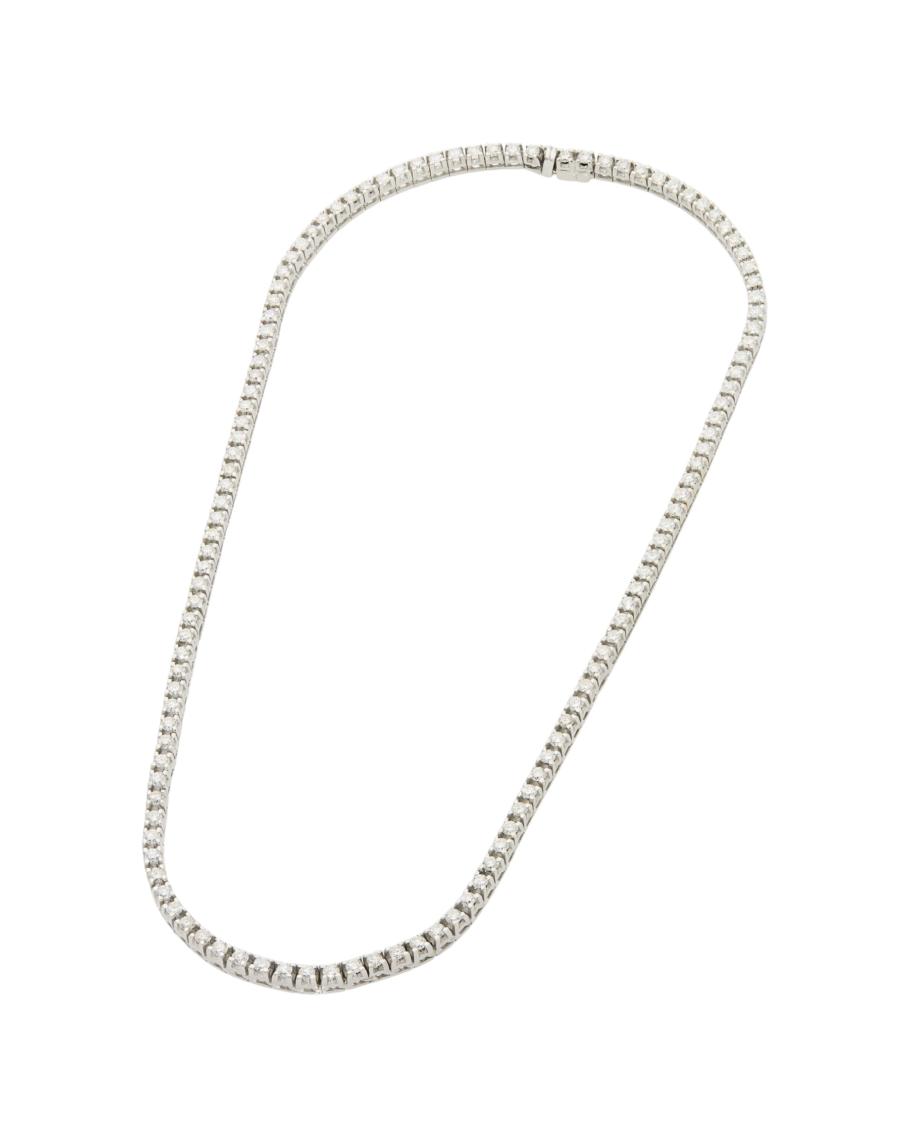 Collana tennis oro bianco e diamanti-1