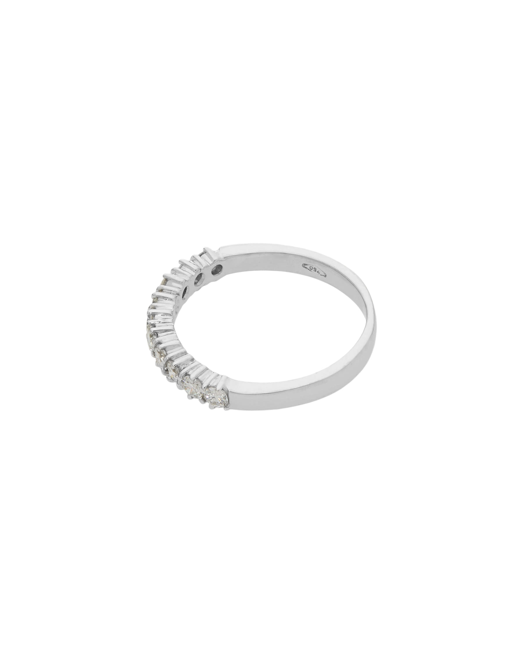 Anello veretta oro bianco 10 diamanti 0,40 ct-2