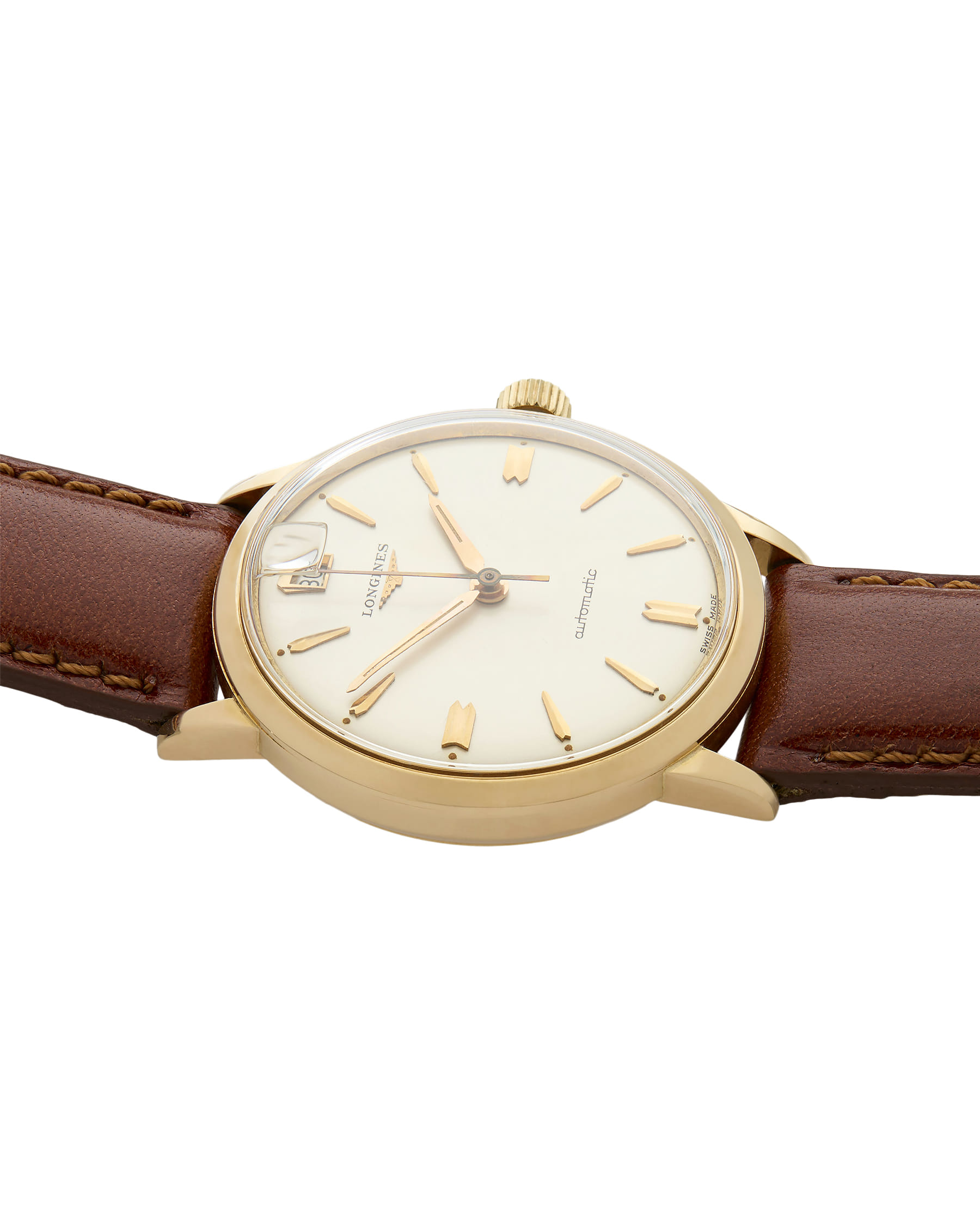 Longines automatic date oro 18 kt 35 mm cal 291-3