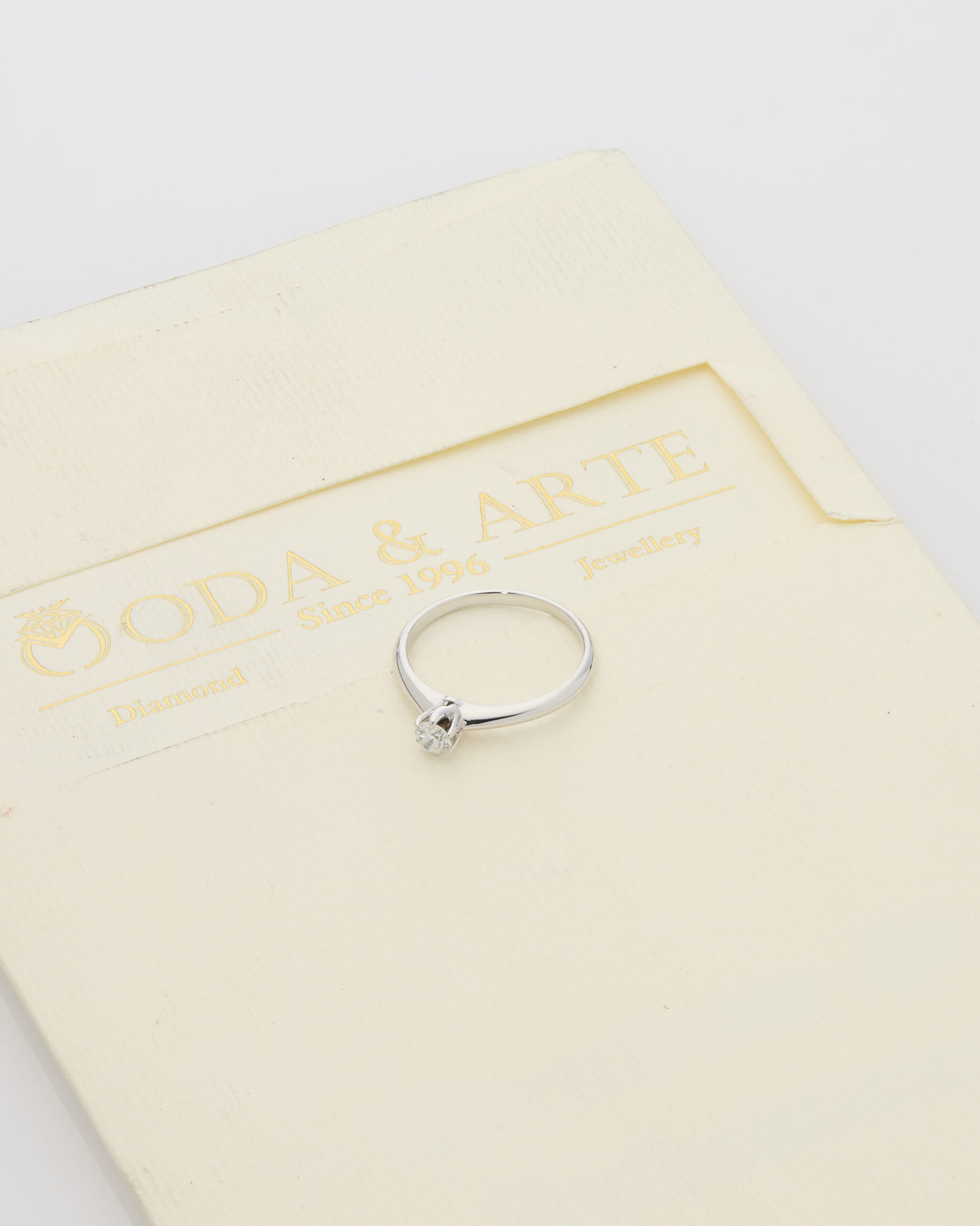 Anello solitario oro bianco con diamante 0,20 ct-4