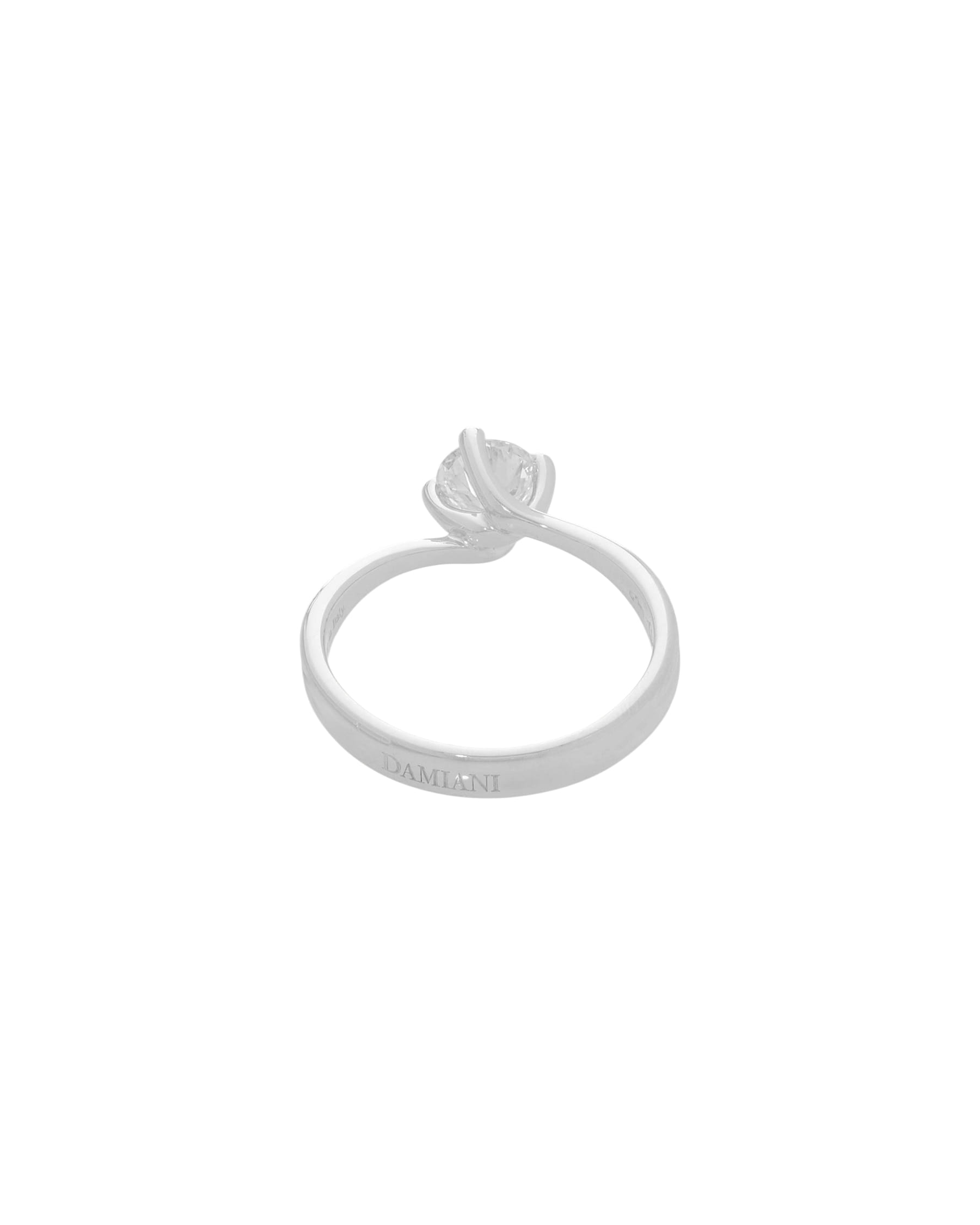 Anello solitario damiani oro bianco con diamante 0,52 ct-3