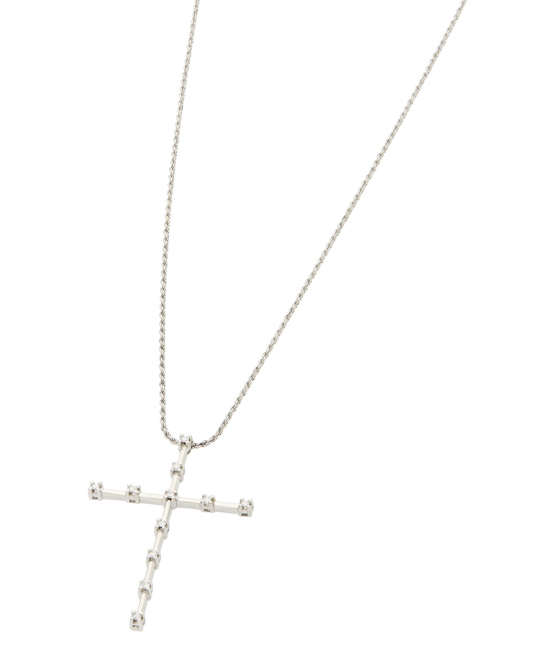 Collana croce chimento oro bianco e diamanti-1