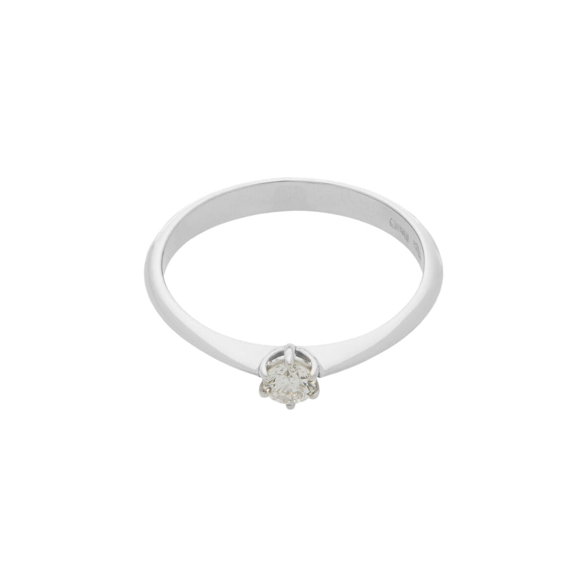 Anello solitario in oro bianco con diamante 0,14 ct-1