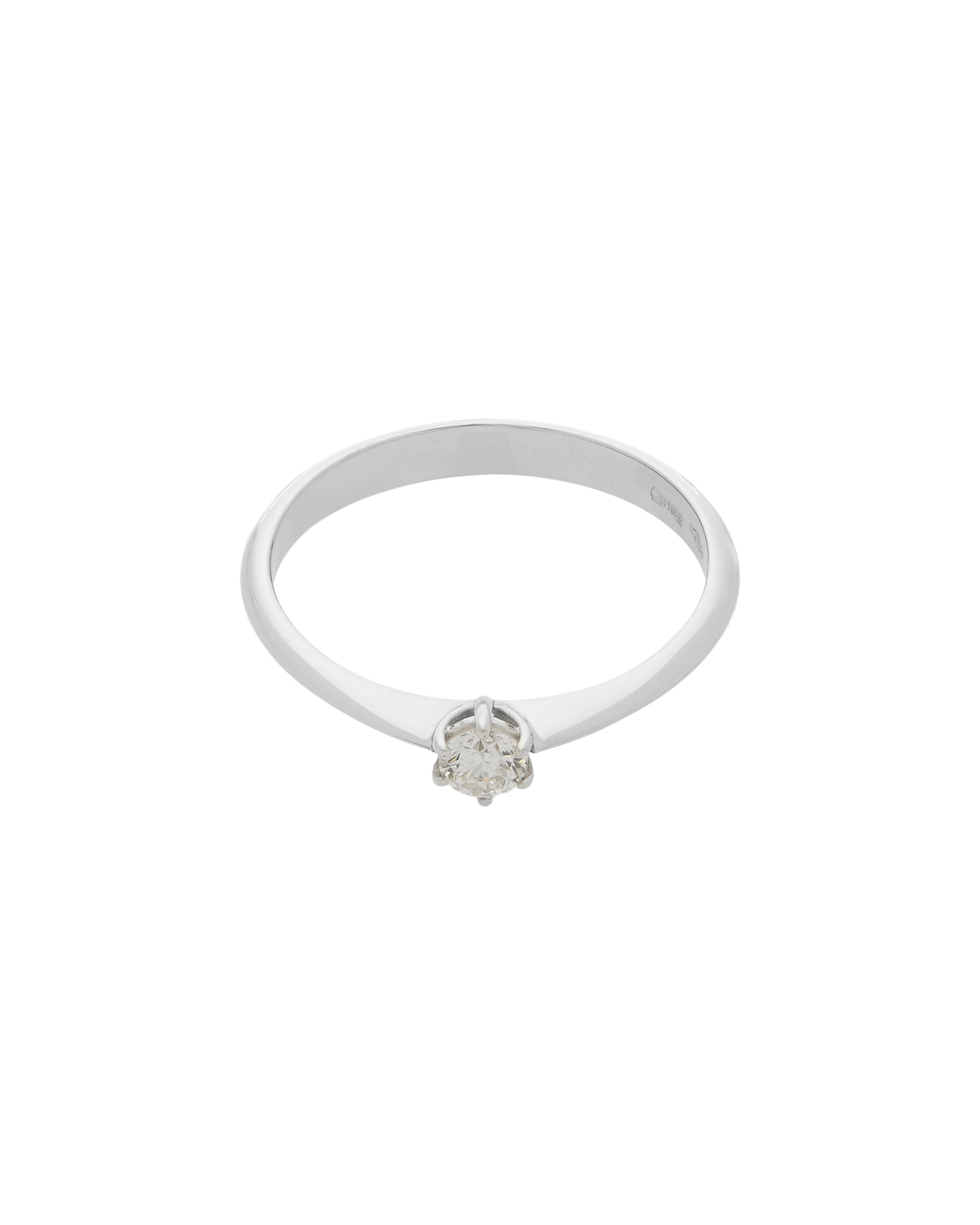 Anello solitario in oro bianco con diamante 0,14 ct-1