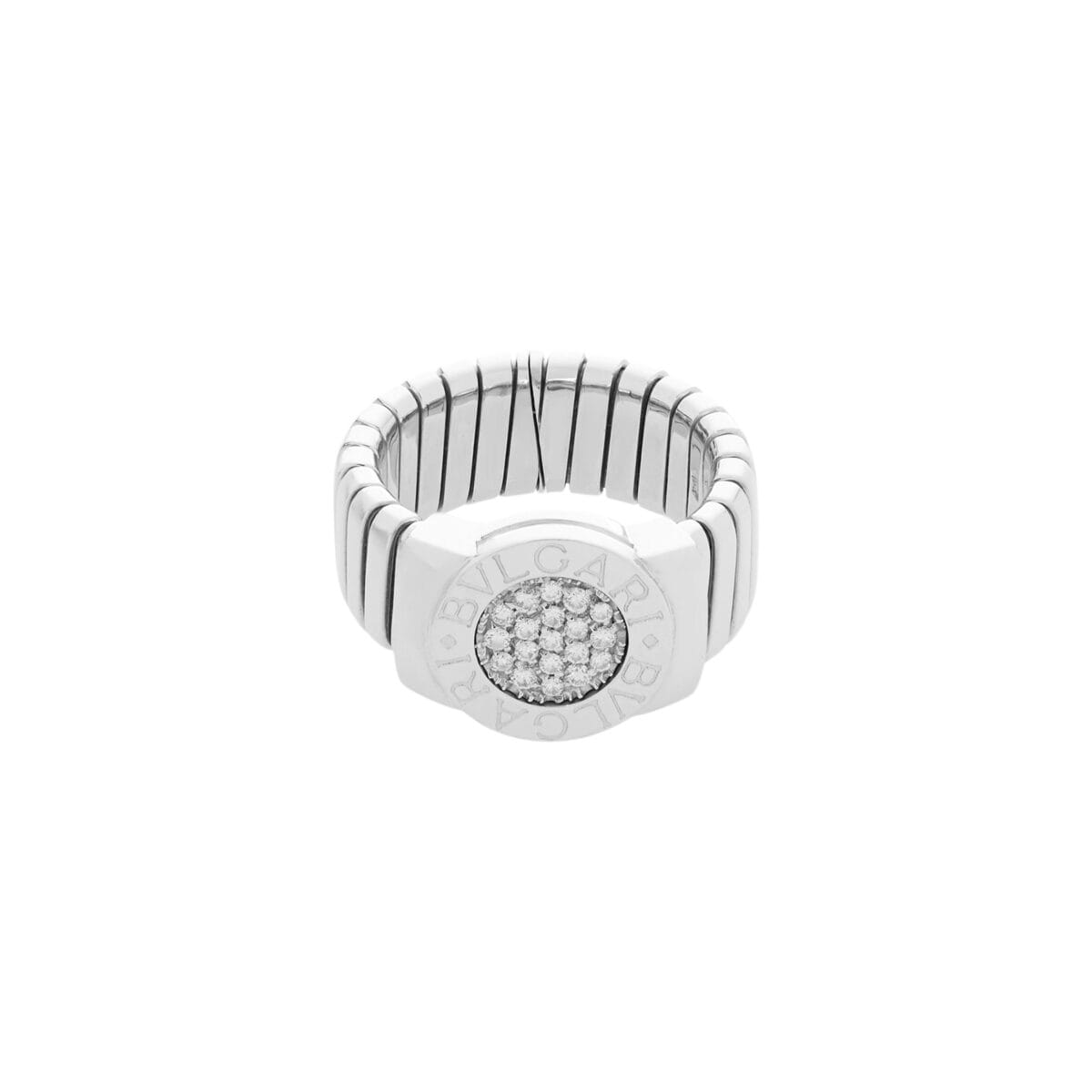 Anello bulgari tubogas in oro bianco e diamanti-1