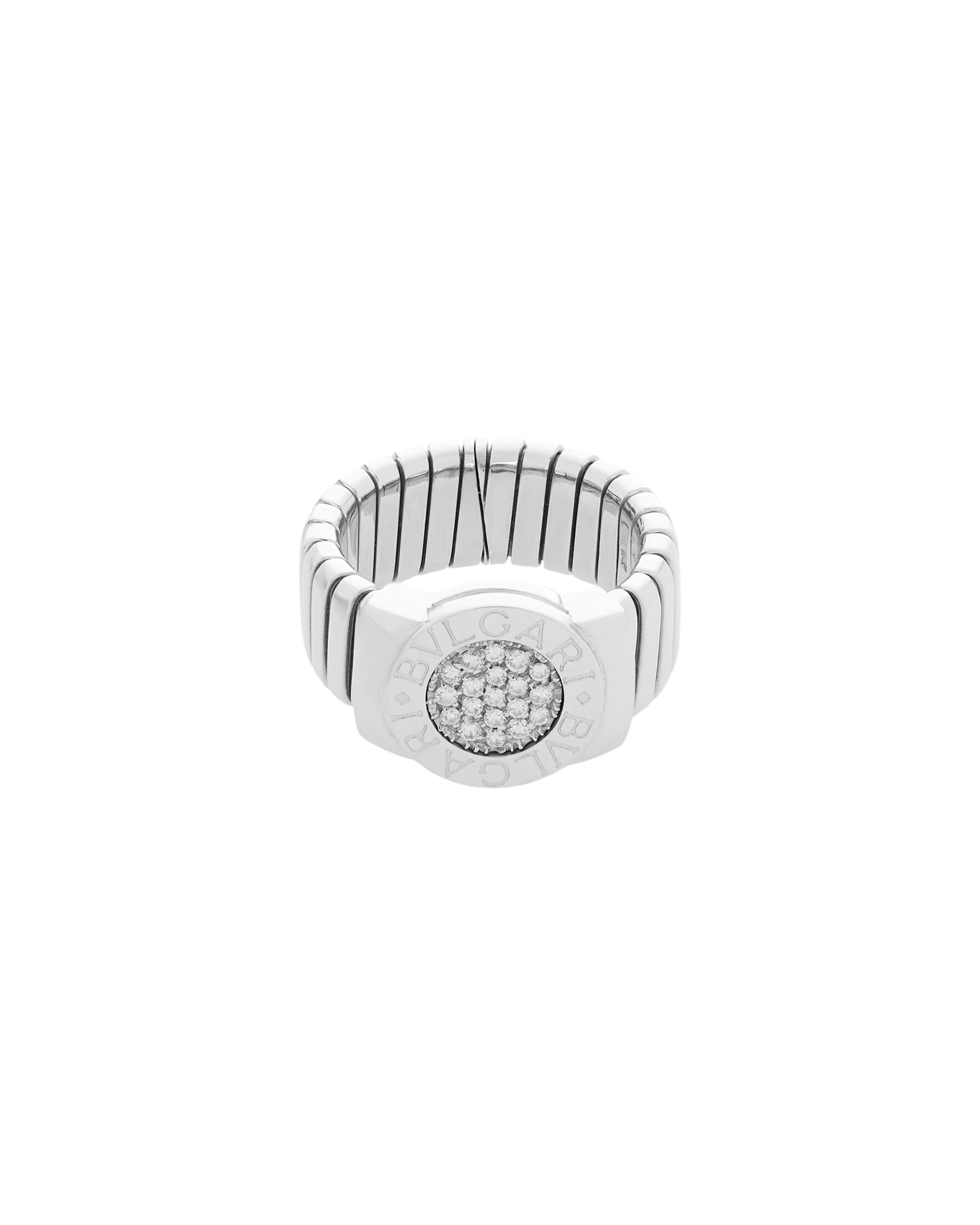 Anello bulgari tubogas in oro bianco e diamanti-1