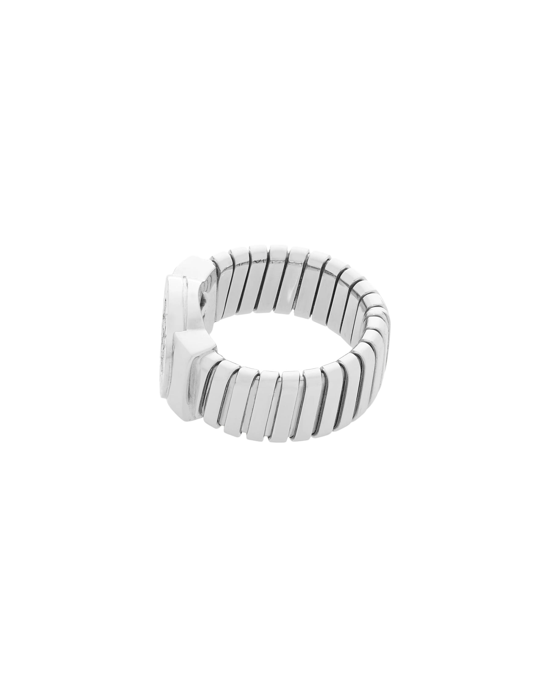 Anello bulgari tubogas in oro bianco e diamanti-2