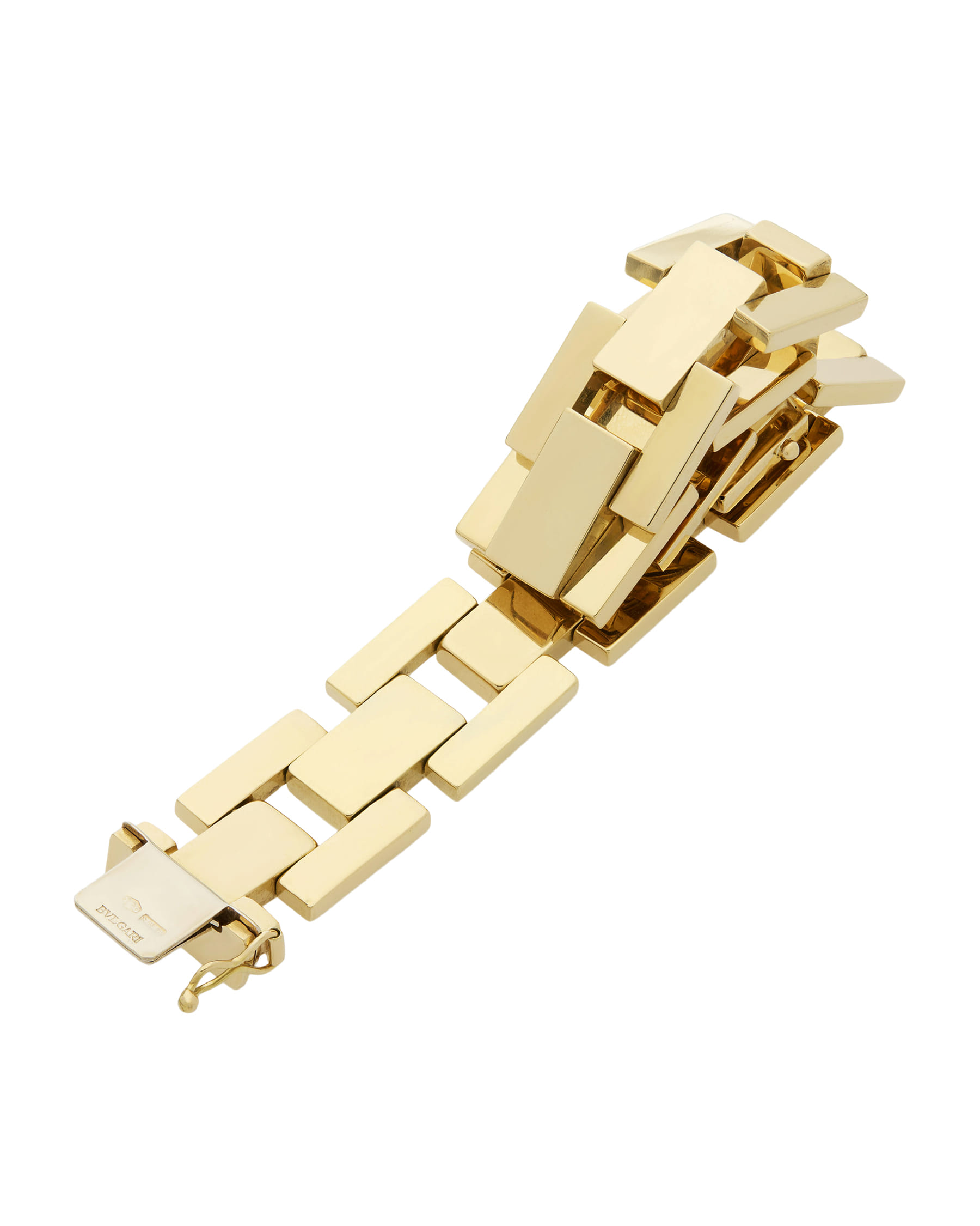 Bracciale bulgari maglia tank in oro giallo-2