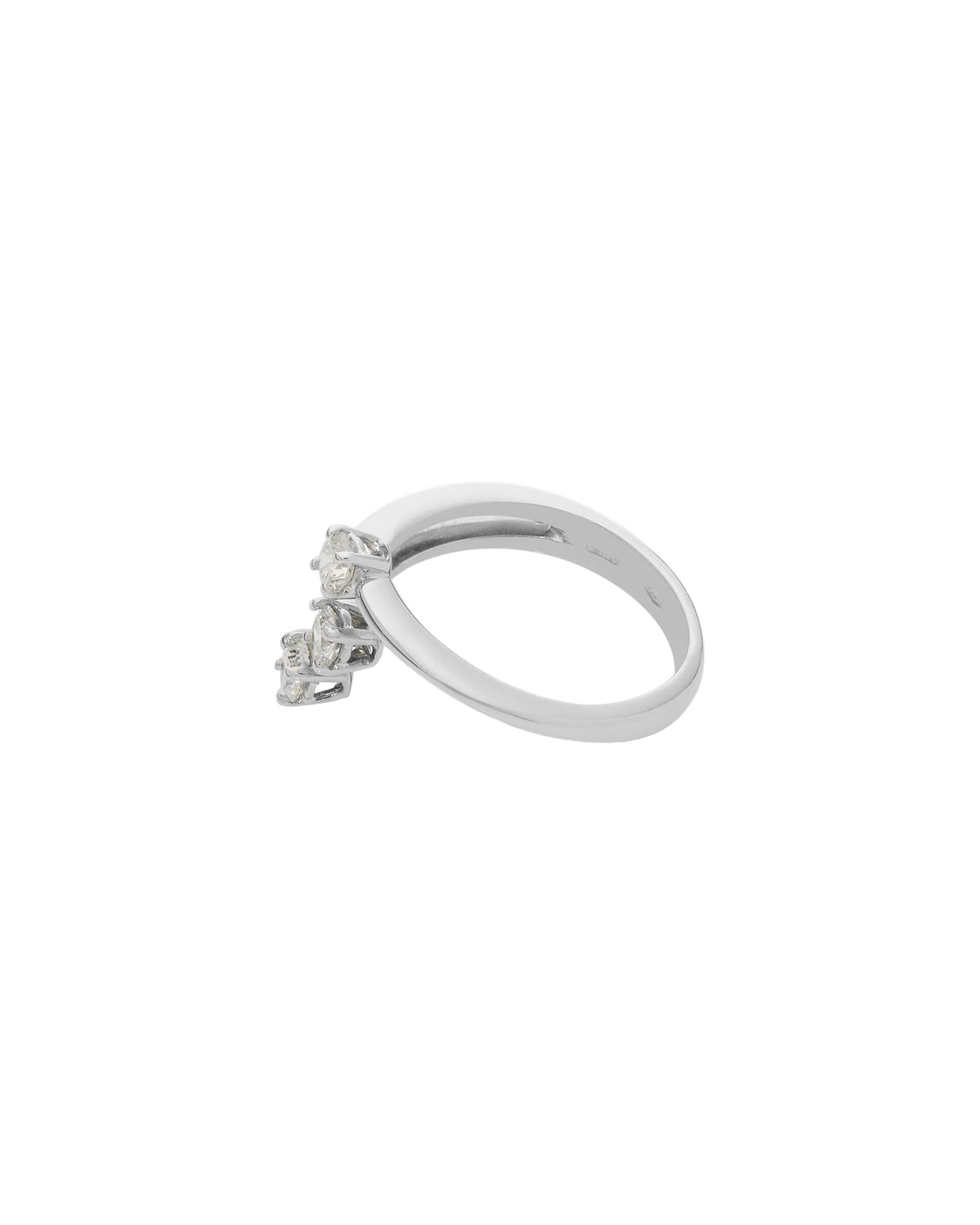 Anello trilogy in oro bianco e diamanti 0,36 ct-2