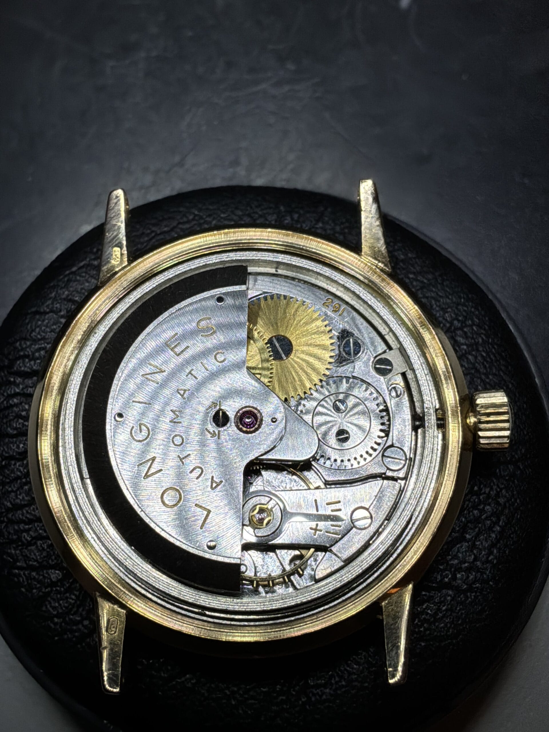 Longines automatic date oro 18 kt 35 mm cal 291-7