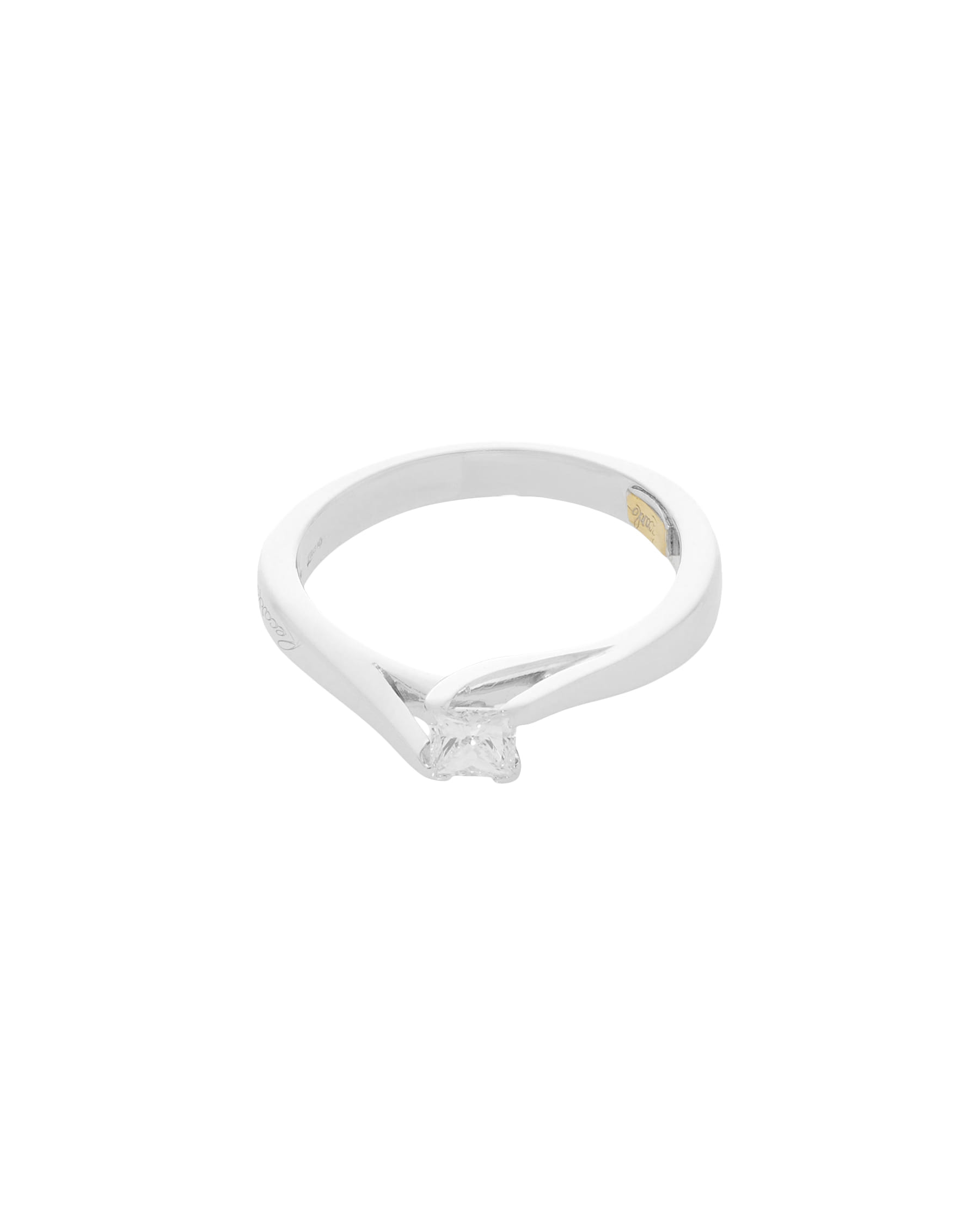 Anello solitario recarlo modello valentino con diamante taglio princess-1