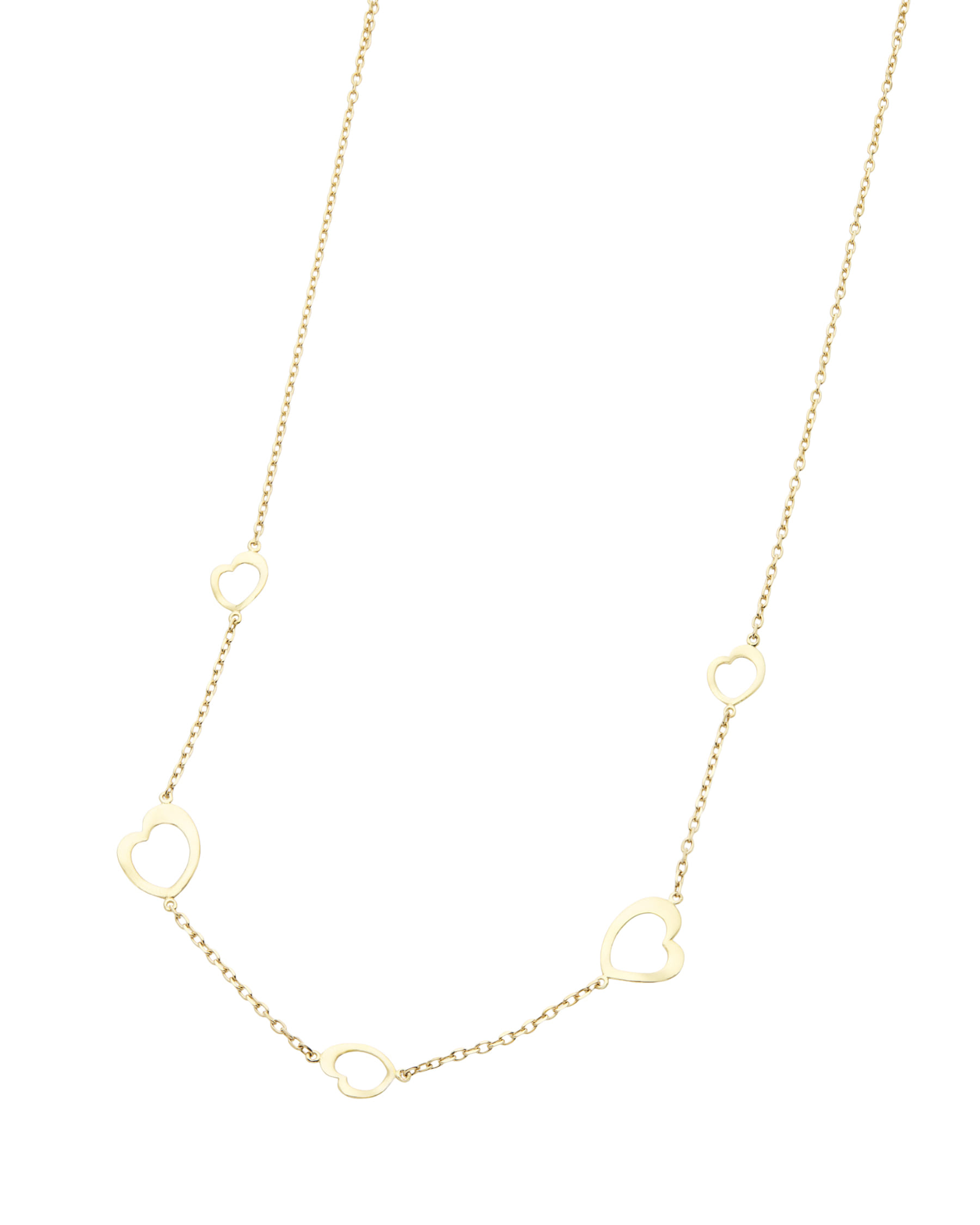 Collana in oro giallo con cuori-1