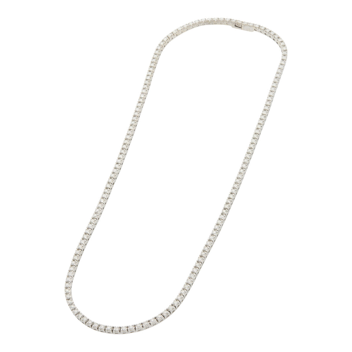 Collana tennis diamanti e oro bianco-1