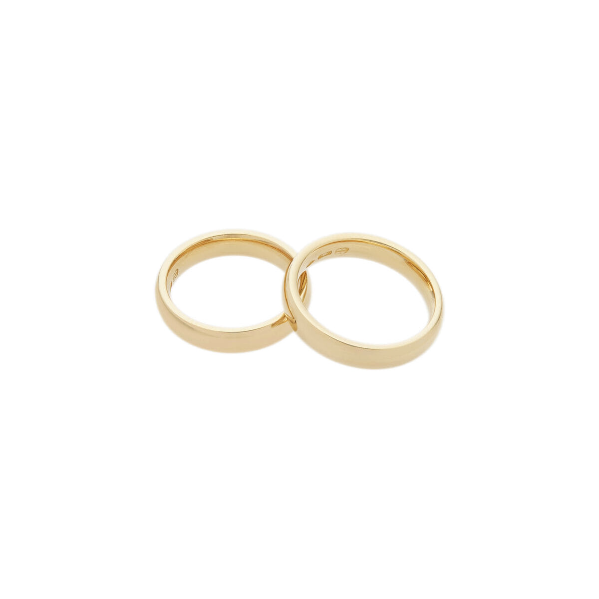 Coppia di fedi unoaerre 4 mm in oro giallo 18kt-1