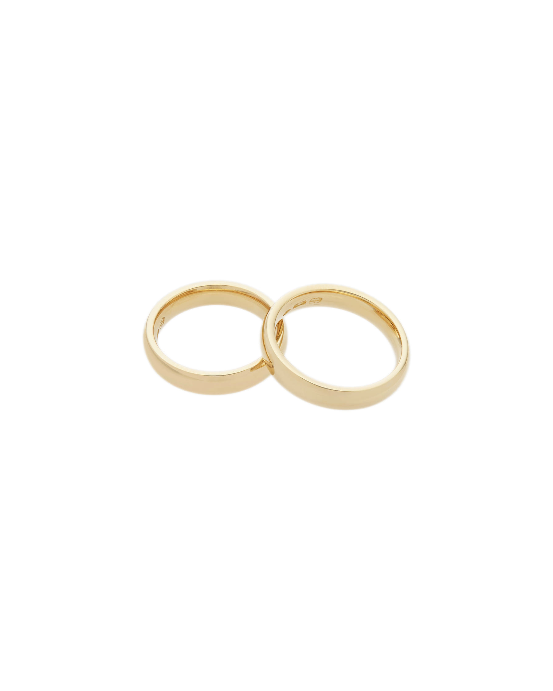 Coppia di fedi unoaerre 4 mm in oro giallo 18kt-1