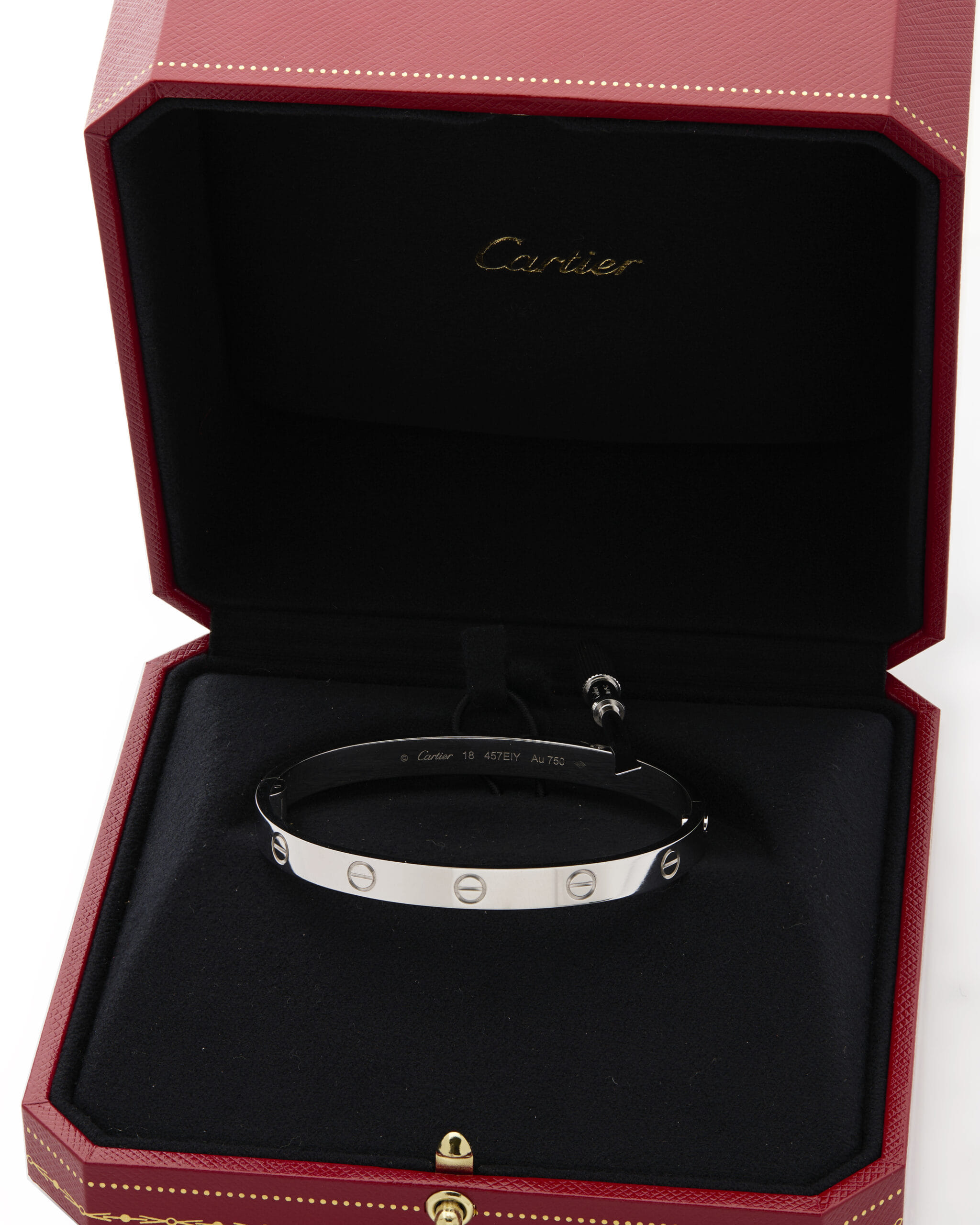 Bracciale cartier love in oro bianco-3
