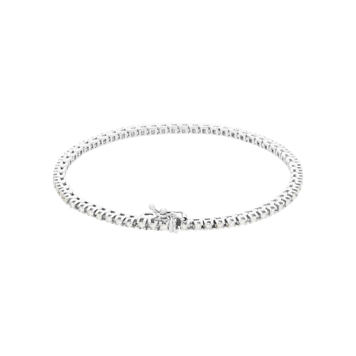 Bracciale tennis in oro bianco con diamanti 1,83 ct-1