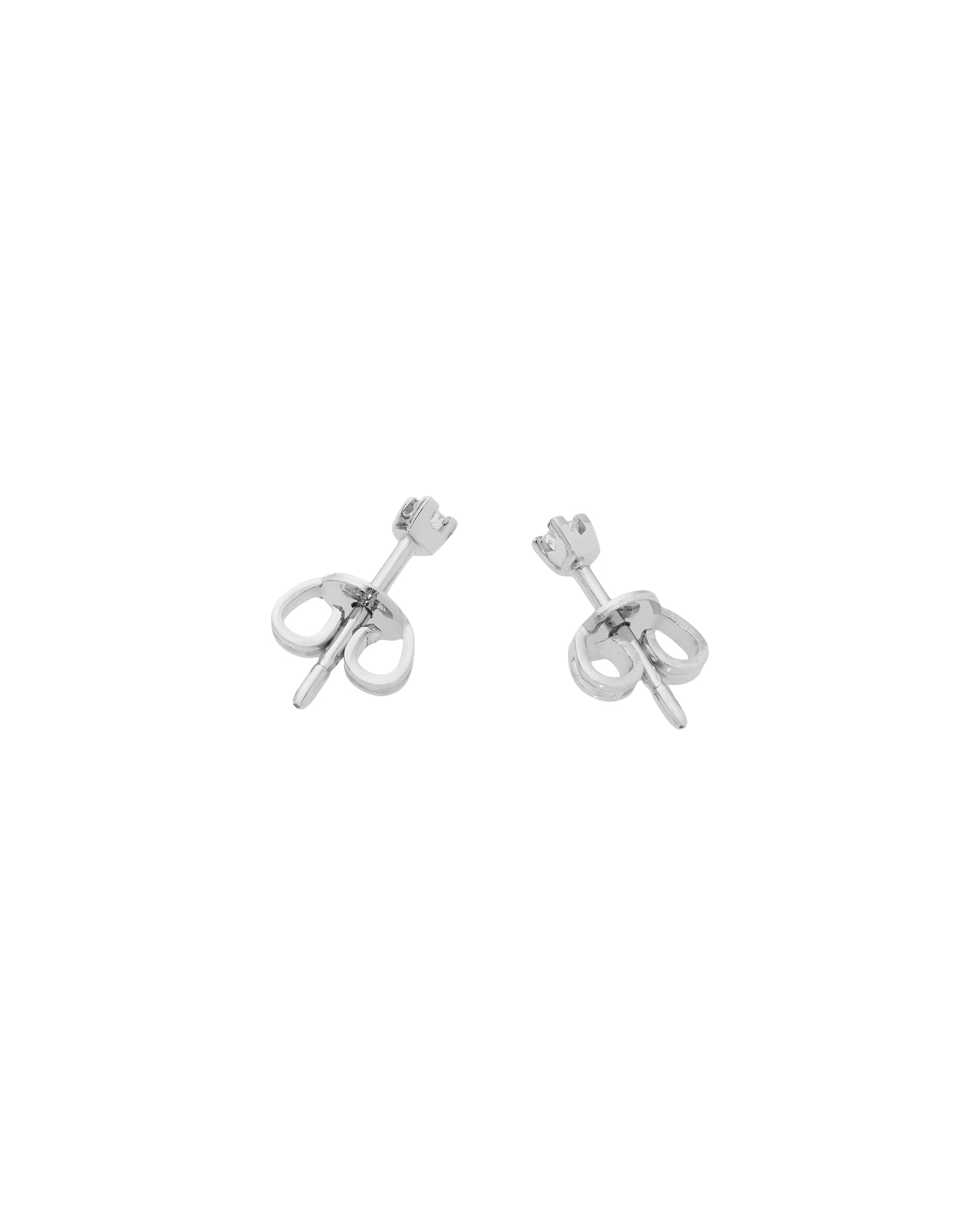 Orecchini punto luce in oro bianco con diamanti 0,06 ct-2