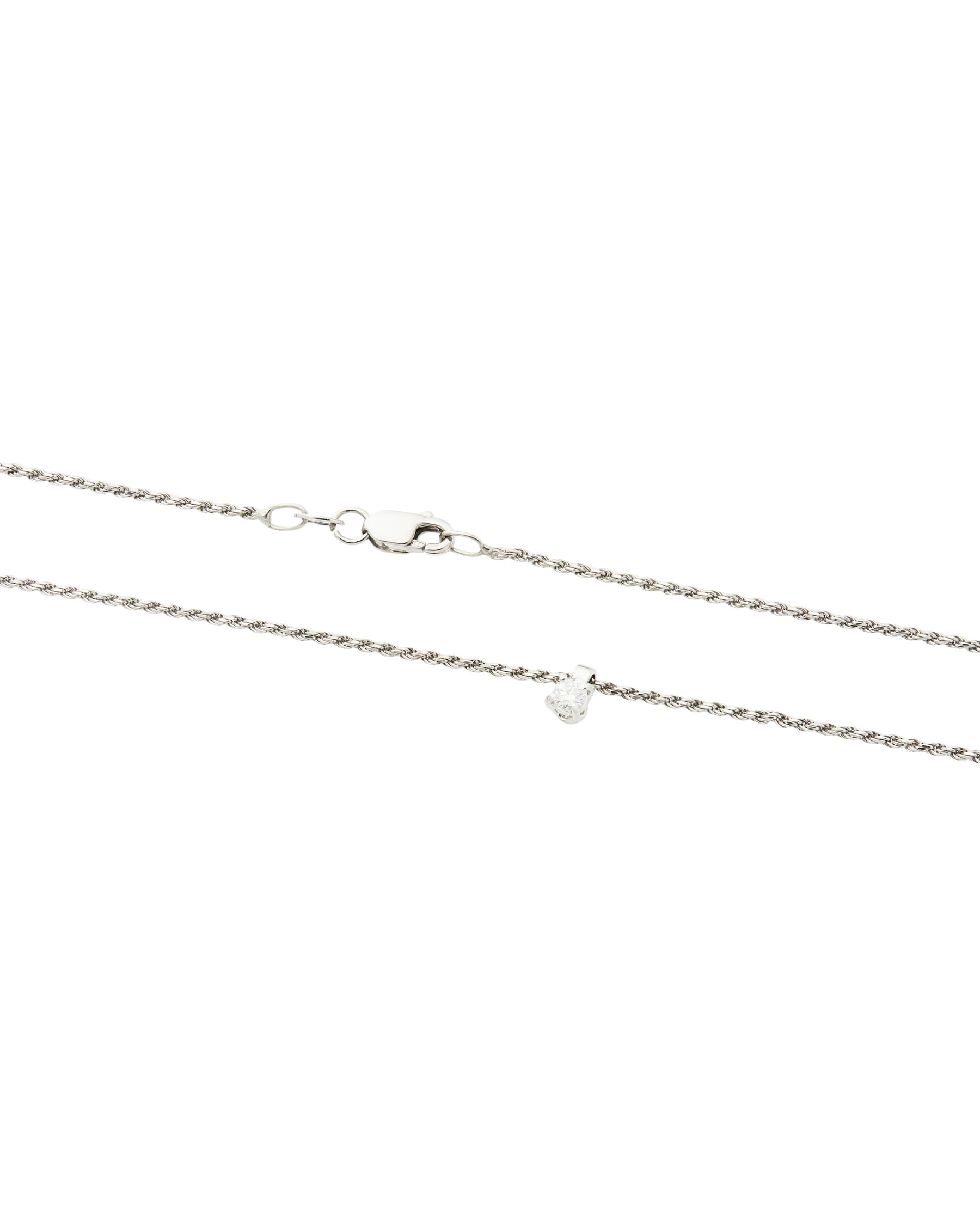 Catenina torchon in oro bianco con diamante punto luce-2