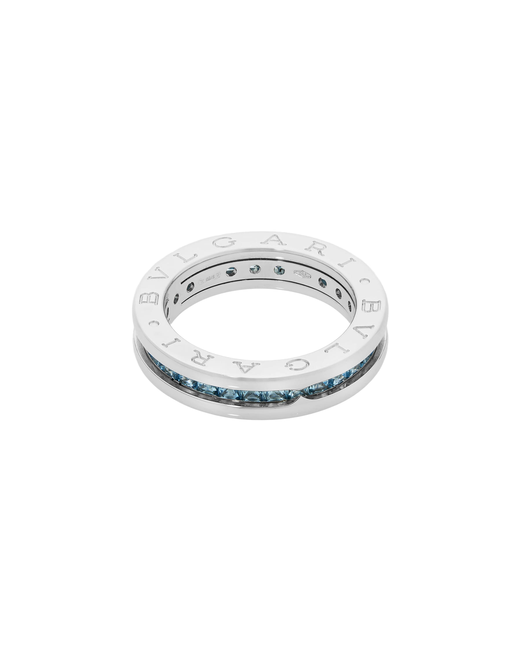 Anello bulgari b.zero1 1 fascia in oro bianco con topazi-2